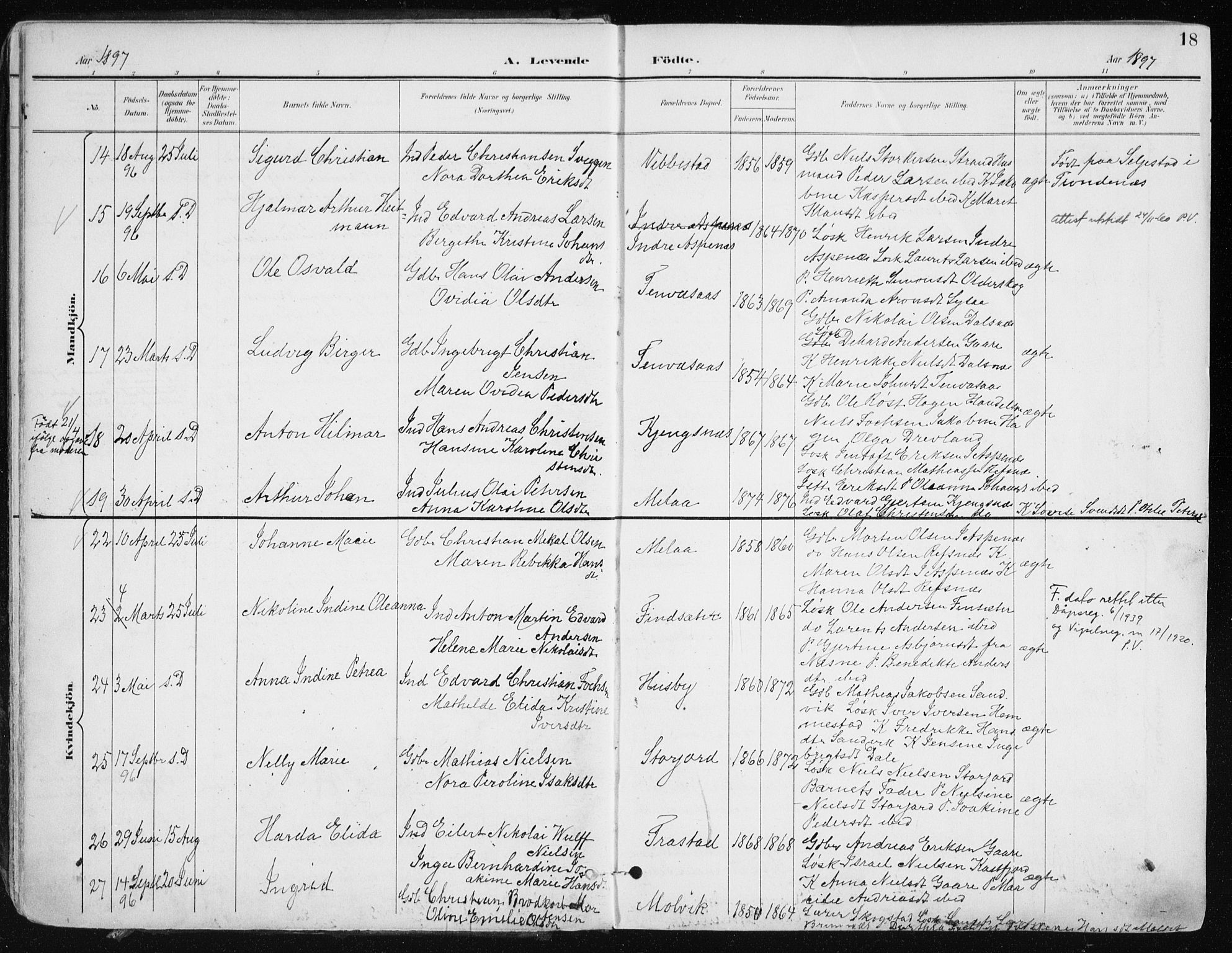 Kvæfjord sokneprestkontor, AV/SATØ-S-1323/G/Ga/Gaa/L0006kirke: Ministerialbok nr. 6, 1895-1914, s. 18