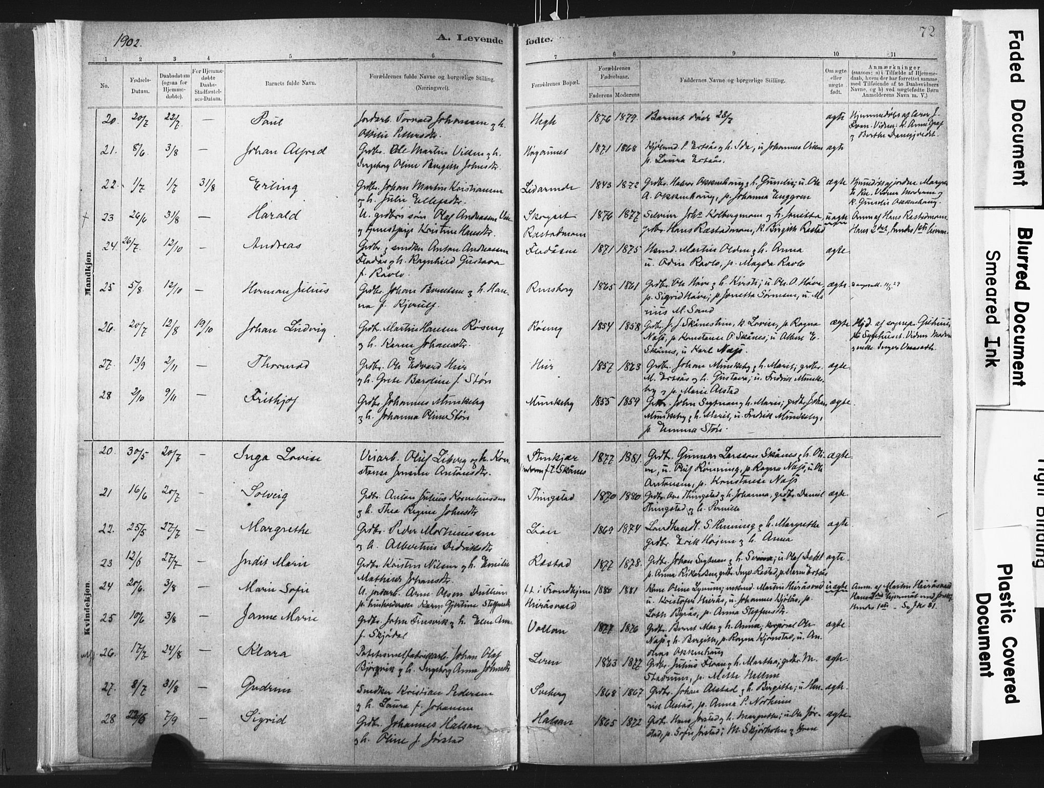 Ministerialprotokoller, klokkerbøker og fødselsregistre - Nord-Trøndelag, SAT/A-1458/721/L0207: Ministerialbok nr. 721A02, 1880-1911, s. 72
