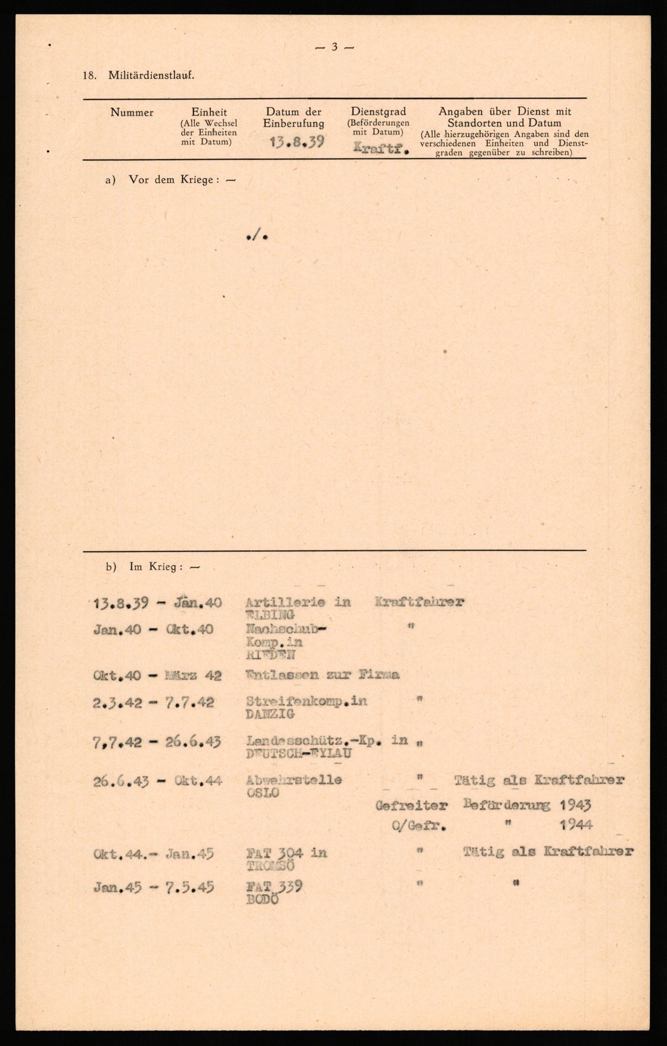 Forsvaret, Forsvarets overkommando II, AV/RA-RAFA-3915/D/Db/L0036: CI Questionaires. Tyske okkupasjonsstyrker i Norge. Tyskere., 1945-1946, s. 313