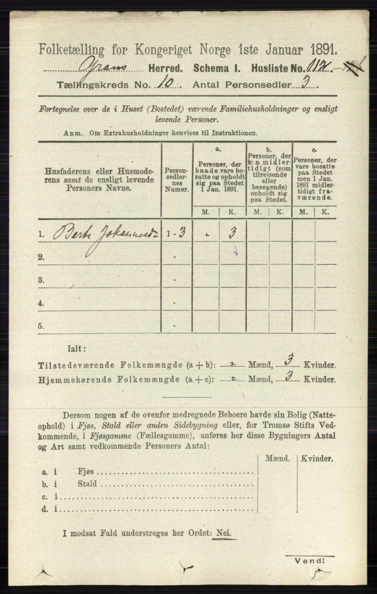 RA, Folketelling 1891 for 0534 Gran herred, 1891, s. 4681