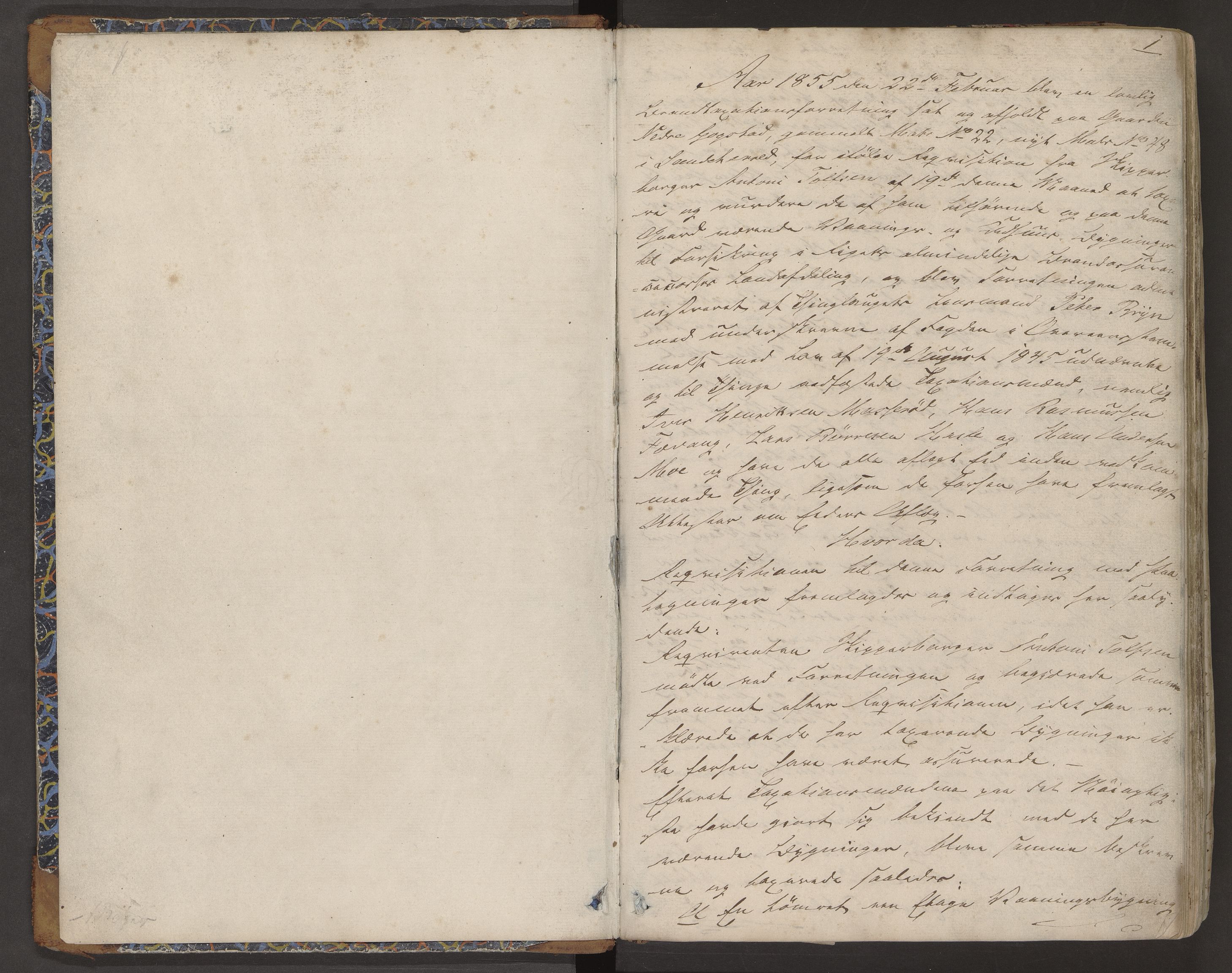 Sandar lensmannskontor, AV/SAKO-A-545/Y/Yc/Yca/L0001: Branntakstprotokoll, 1855-1868, s. 1a