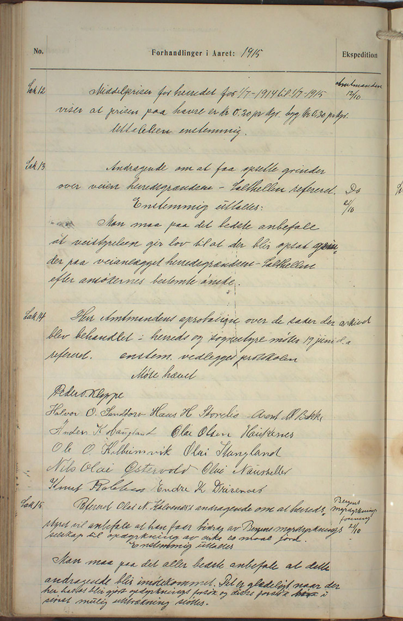 Austevoll kommune. Formannskapet, IKAH/1244-021/A/Aa/L0002b: Møtebok for heradstyret, 1910-1919, s. 186