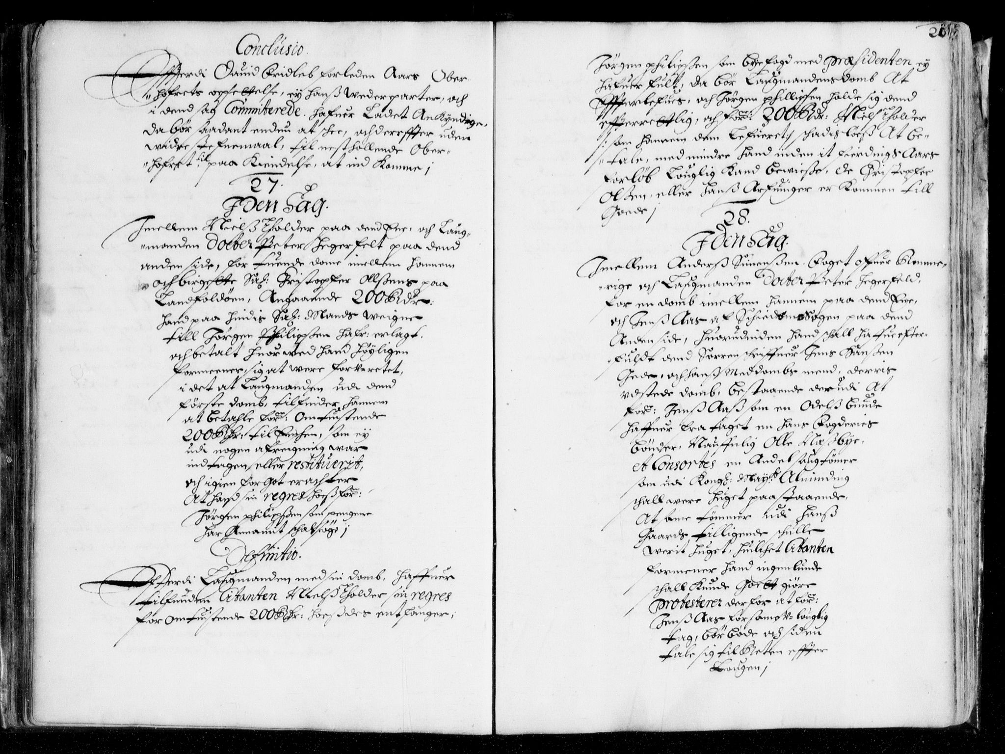 Overhoffretten 1667-1797, AV/RA-EA-2884/Aa/L0009: Avsiktsprotokoll, 1667-1672, s. 19b-20a