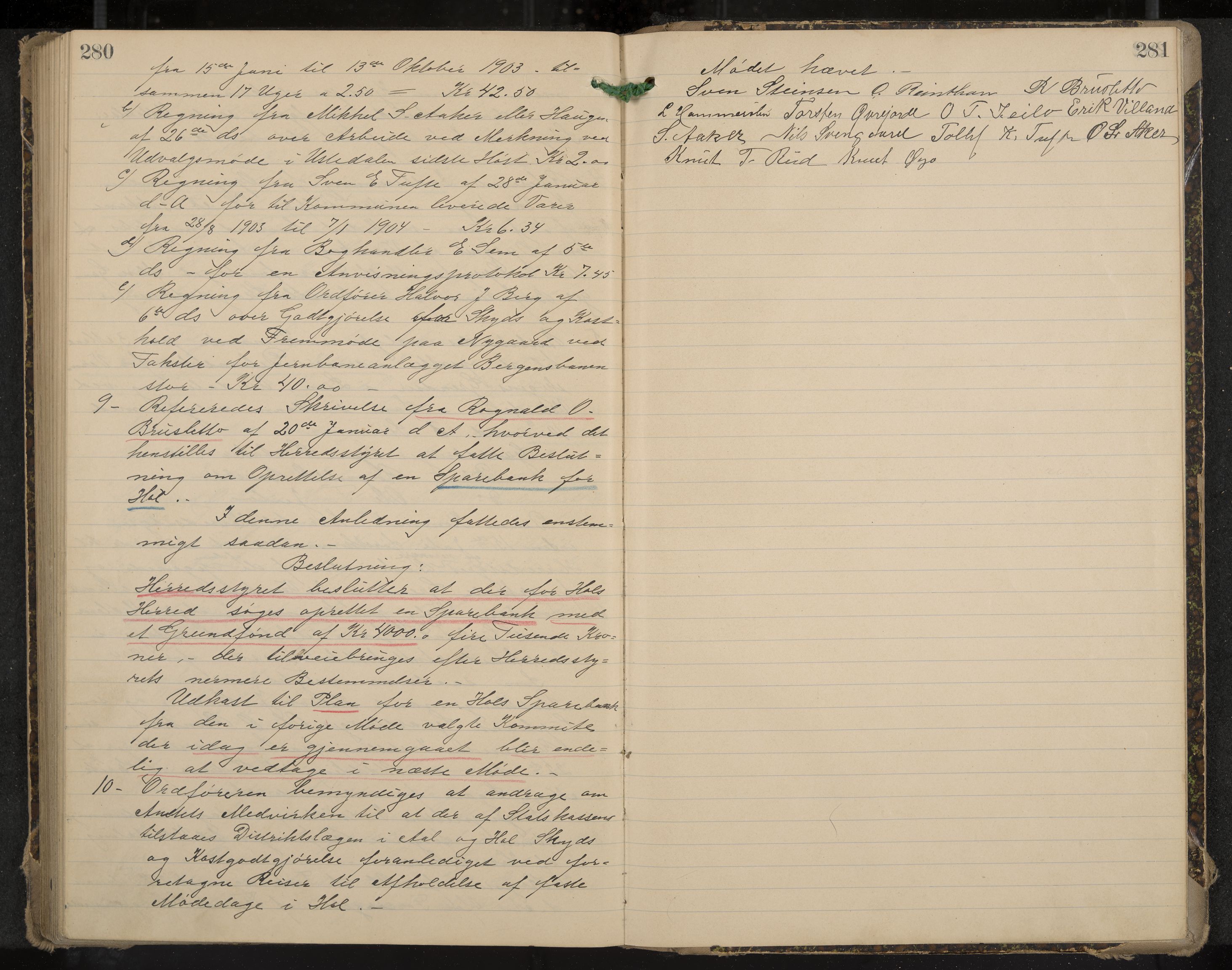 Hol formannskap og sentraladministrasjon, IKAK/0620021-1/A/L0003: Møtebok, 1897-1904, s. 280-281