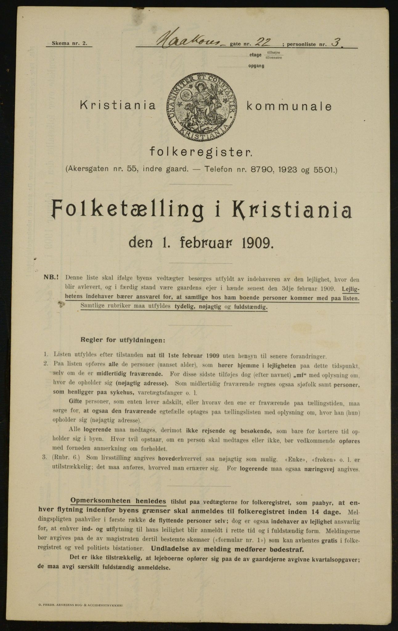 OBA, Kommunal folketelling 1.2.1909 for Kristiania kjøpstad, 1909, s. 39167