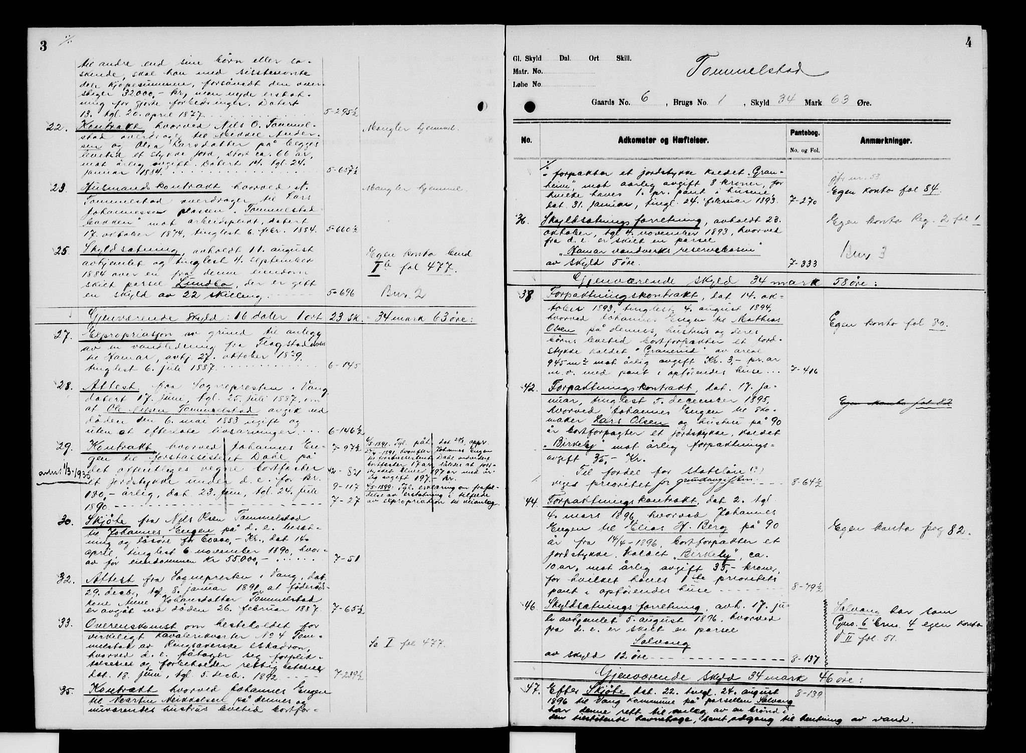 Nord-Hedmark sorenskriveri, SAH/TING-012/H/Ha/Had/Hade/L0009: Panteregister nr. 4.9, 1924-1940, s. 3-4