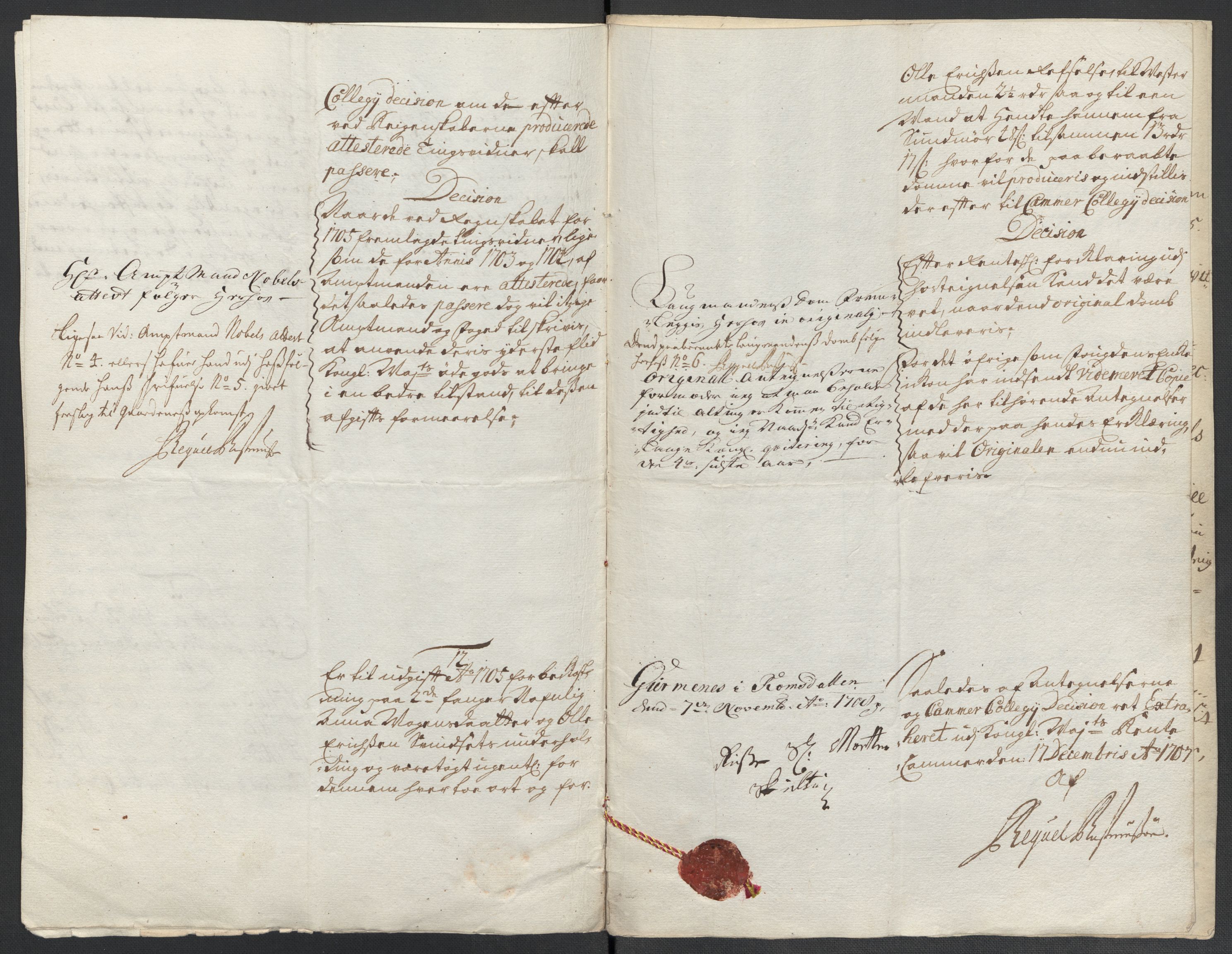 Rentekammeret inntil 1814, Reviderte regnskaper, Fogderegnskap, AV/RA-EA-4092/R55/L3656: Fogderegnskap Romsdal, 1703-1705, s. 559