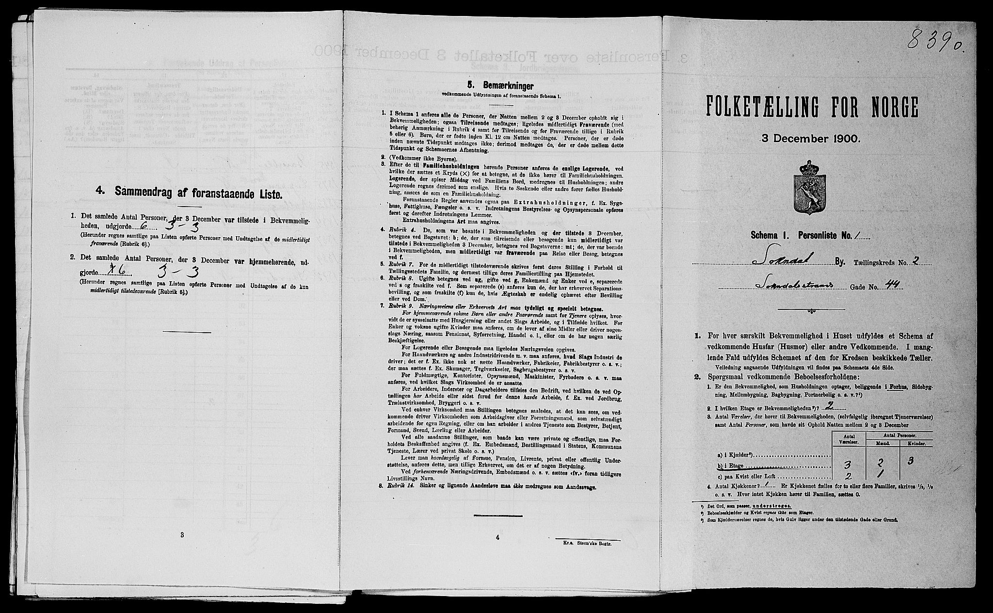 SAST, Folketelling 1900 for 1107 Sokndal ladested, 1900, s. 275