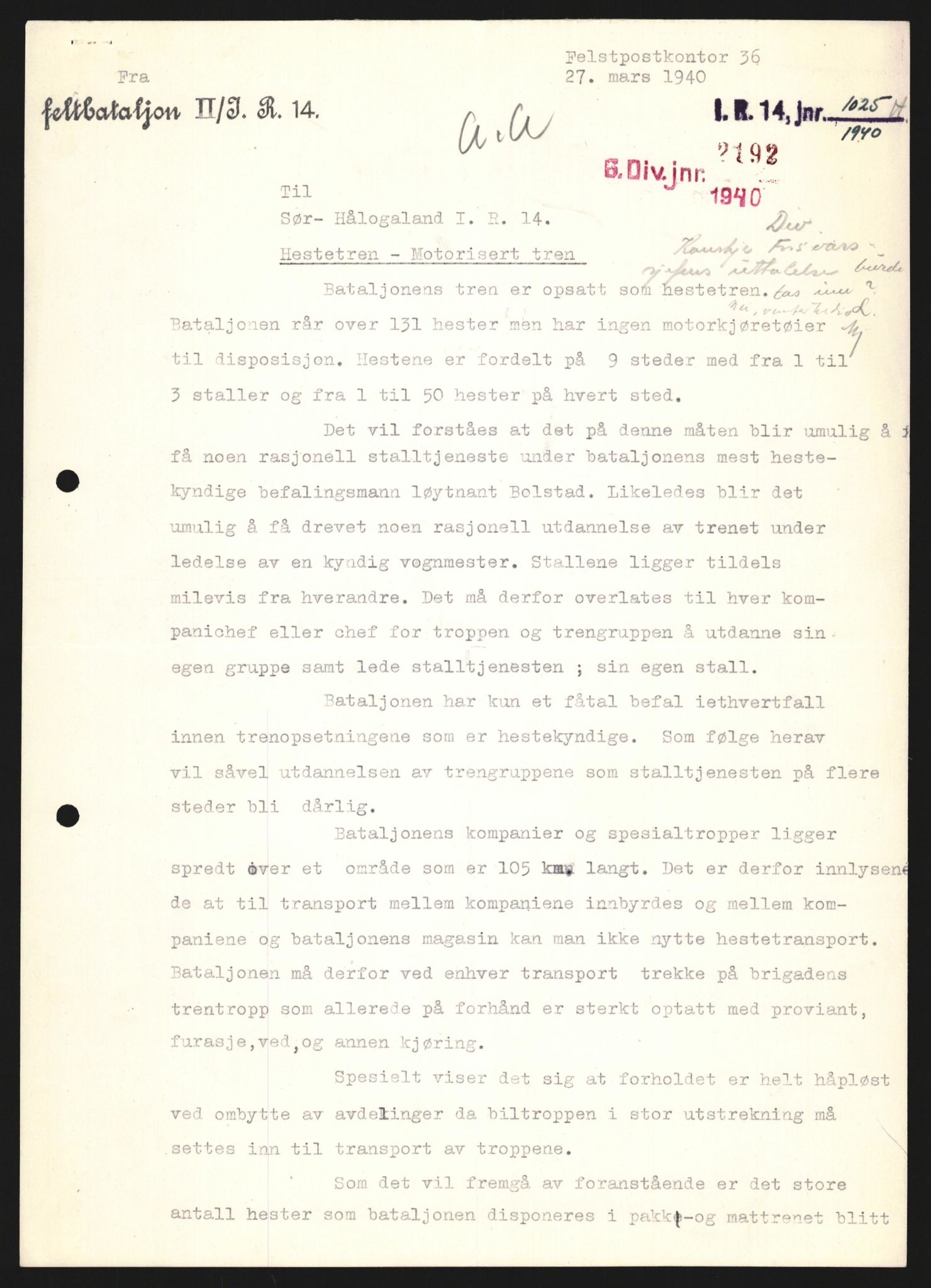 Forsvaret, Forsvarets krigshistoriske avdeling, AV/RA-RAFA-2017/Y/Yb/L0123: II-C-11-600  -  6. Divisjon med avdelinger, 1940, s. 186