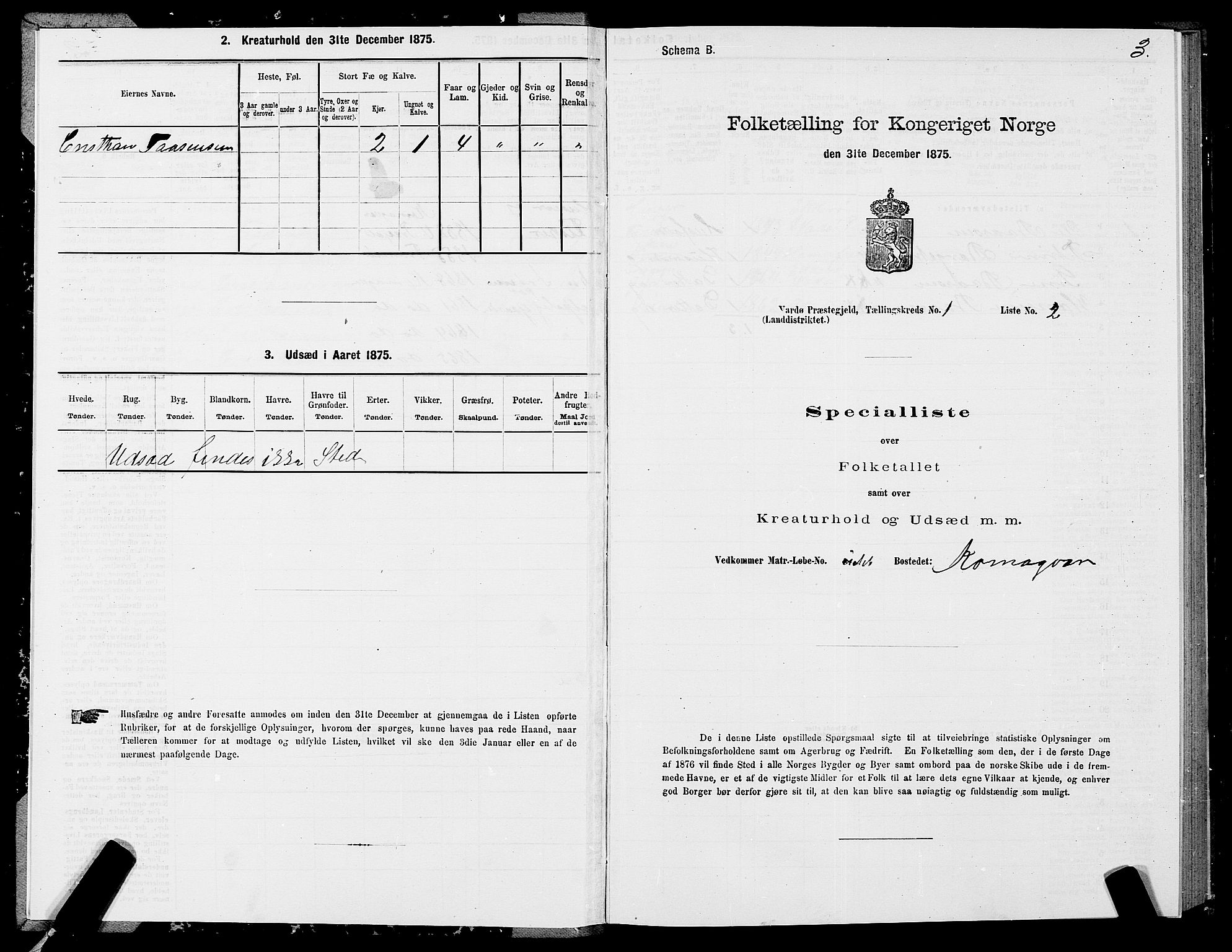 SATØ, Folketelling 1875 for 2028L Vardø prestegjeld, Vardø landsokn, 1875, s. 1003