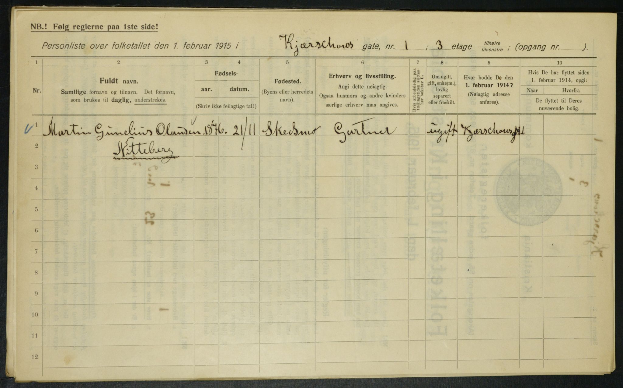 OBA, Kommunal folketelling 1.2.1915 for Kristiania, 1915, s. 48925