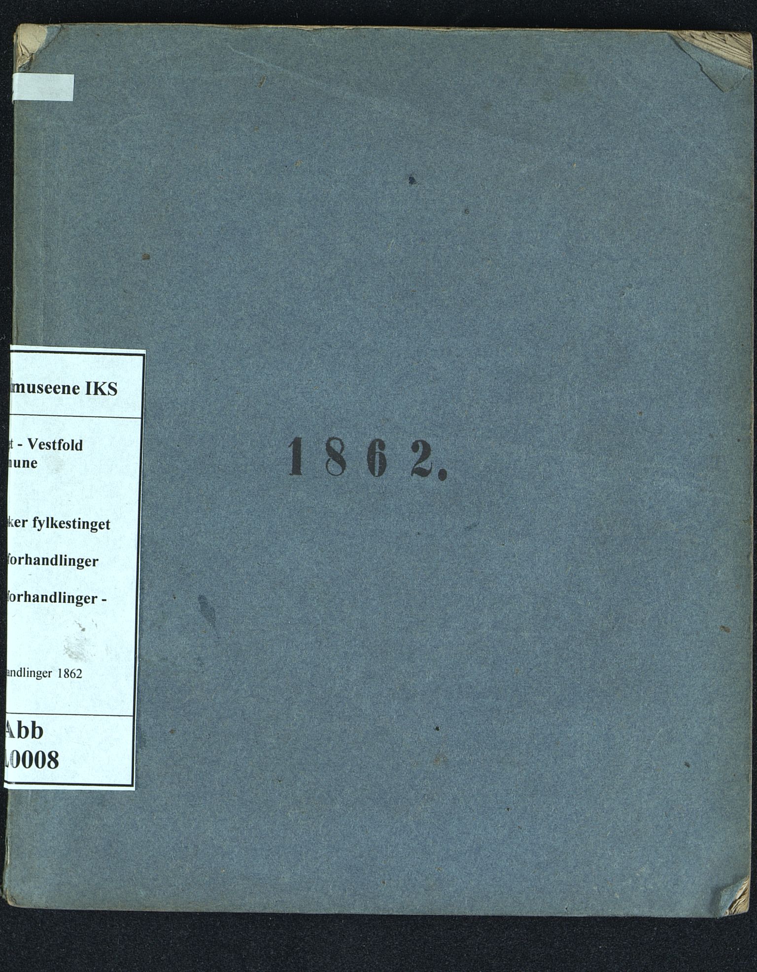 Vestfold fylkeskommune. Fylkestinget, VEMU/A-1315/A/Ab/Abb/L0008: Fylkestingsforhandlinger, 1862