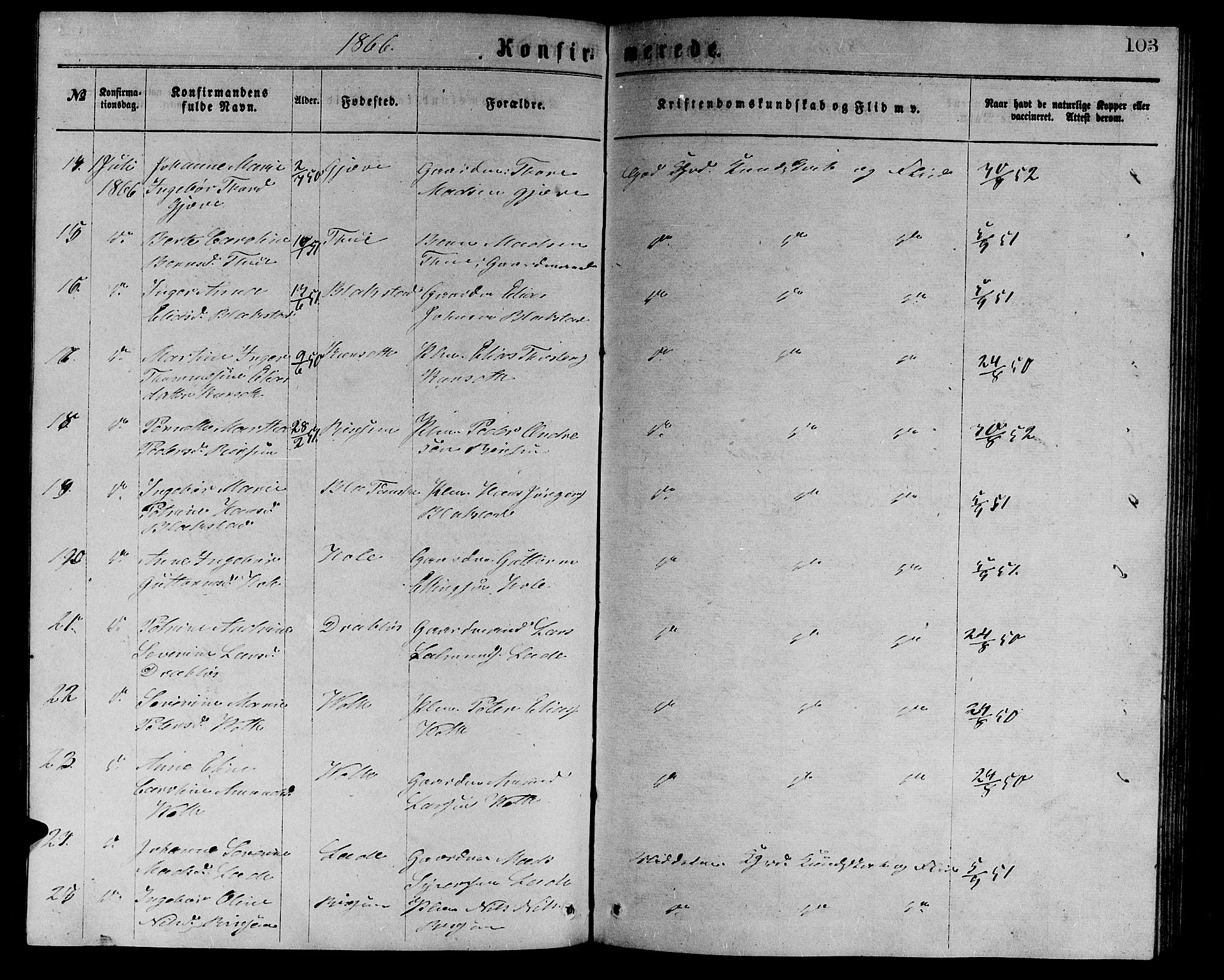 Ministerialprotokoller, klokkerbøker og fødselsregistre - Møre og Romsdal, SAT/A-1454/523/L0338: Klokkerbok nr. 523C01, 1865-1877, s. 103