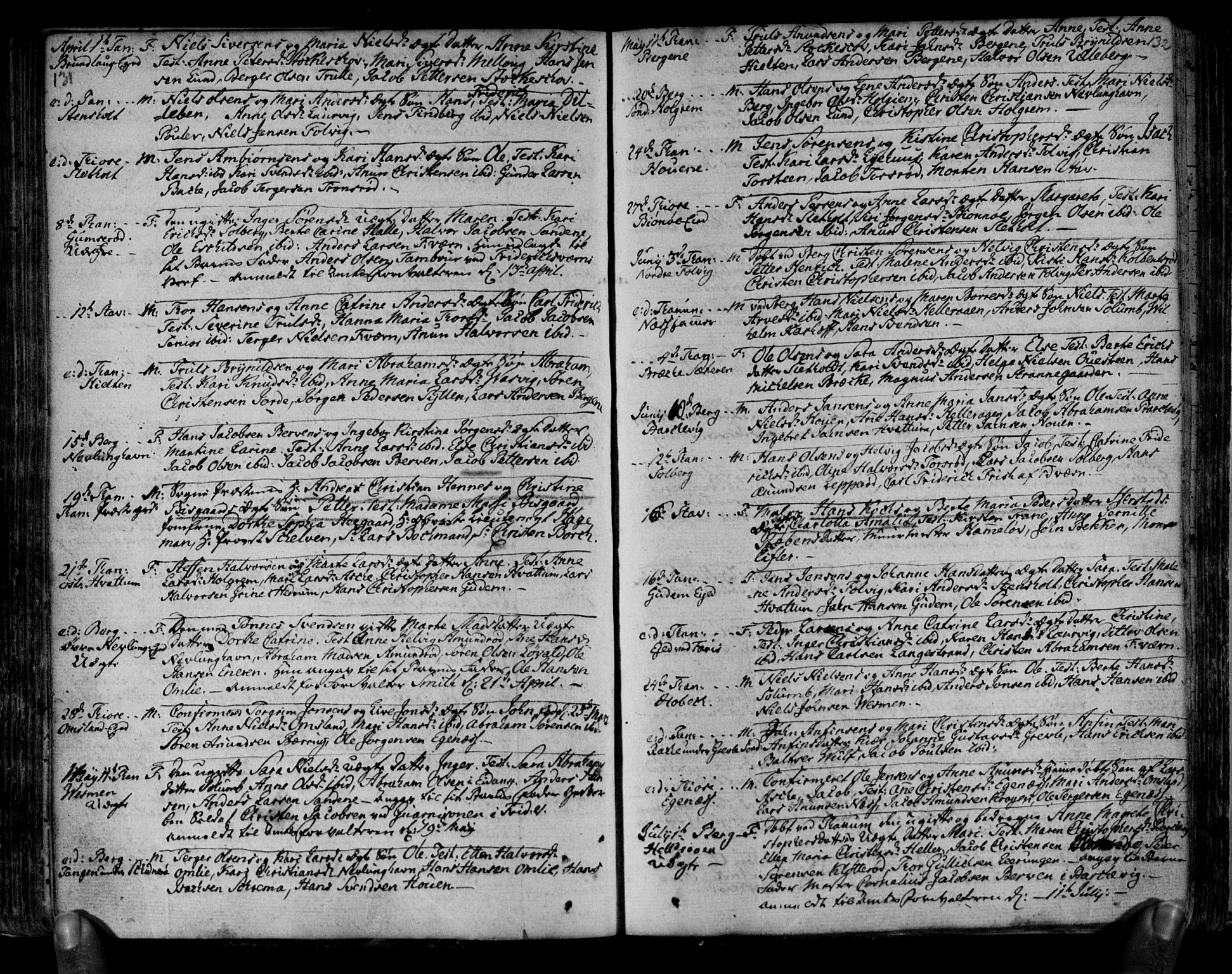 Brunlanes kirkebøker, SAKO/A-342/F/Fa/L0001: Ministerialbok nr. I 1, 1766-1801, s. 131-132