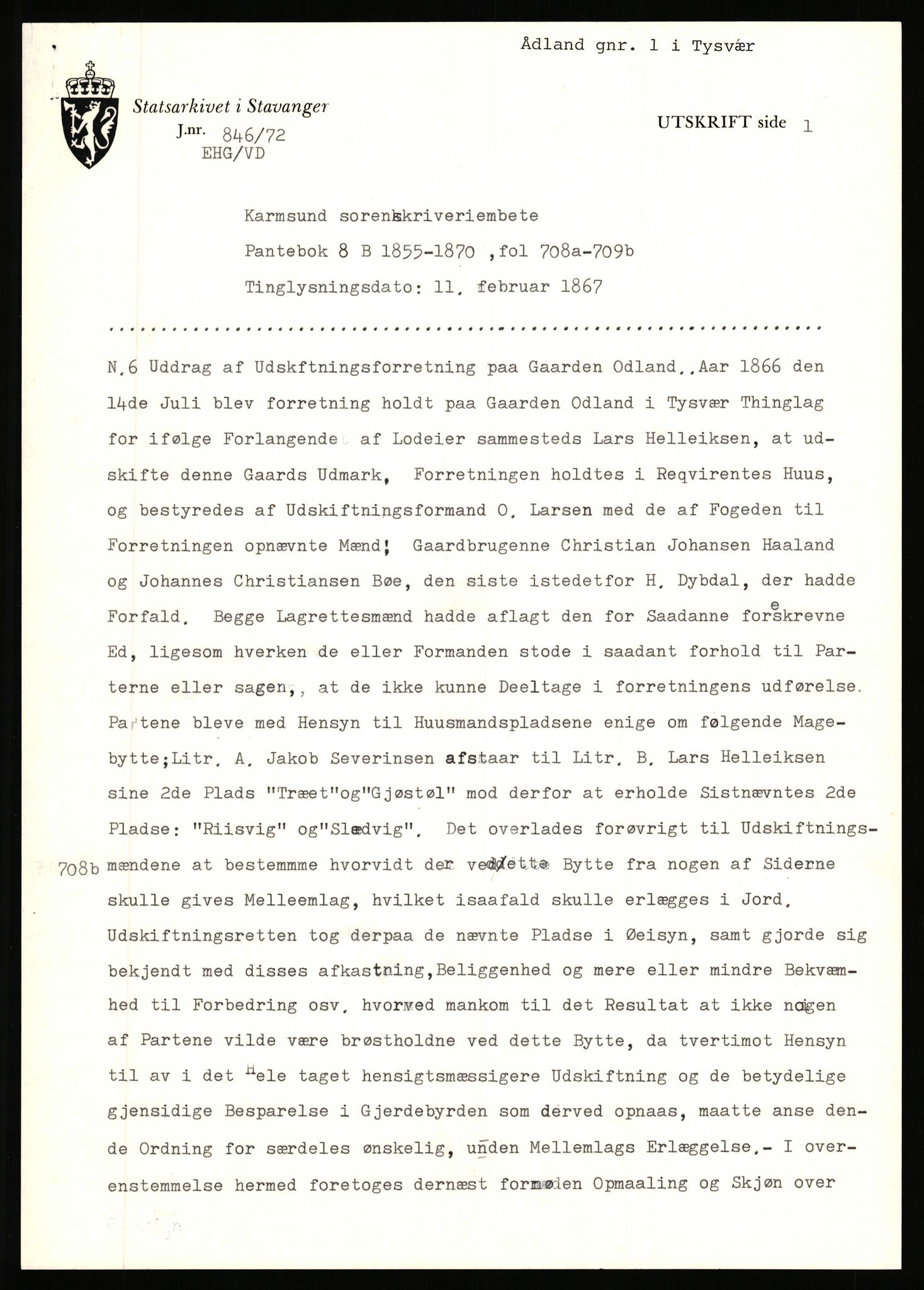 Statsarkivet i Stavanger, AV/SAST-A-101971/03/Y/Yj/L0099: Avskrifter sortert etter gårdsnavn: Østerhus - Åkre, 1750-1930, s. 403