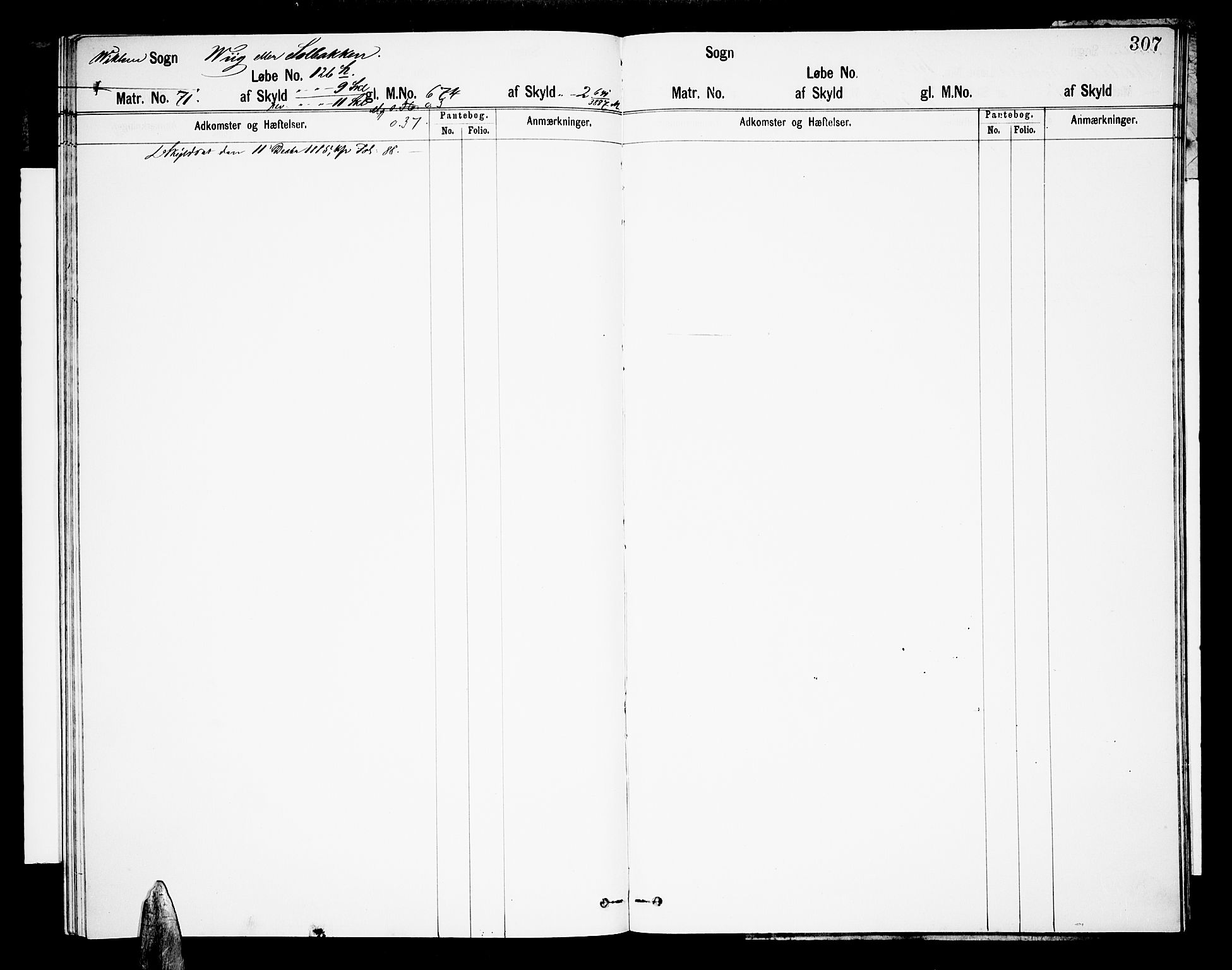 Fosen sorenskriveri, AV/SAT-A-1107/1/2/2A/L0016: Panteregister nr. 16, 1770-1890, s. 307