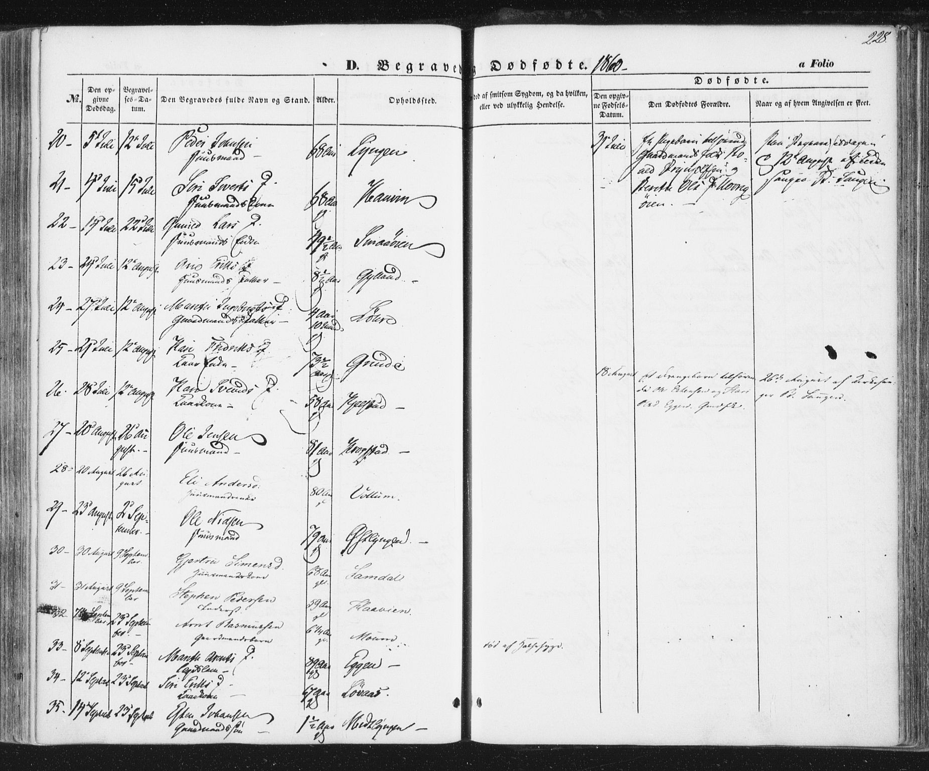 Ministerialprotokoller, klokkerbøker og fødselsregistre - Sør-Trøndelag, AV/SAT-A-1456/692/L1103: Ministerialbok nr. 692A03, 1849-1870, s. 228