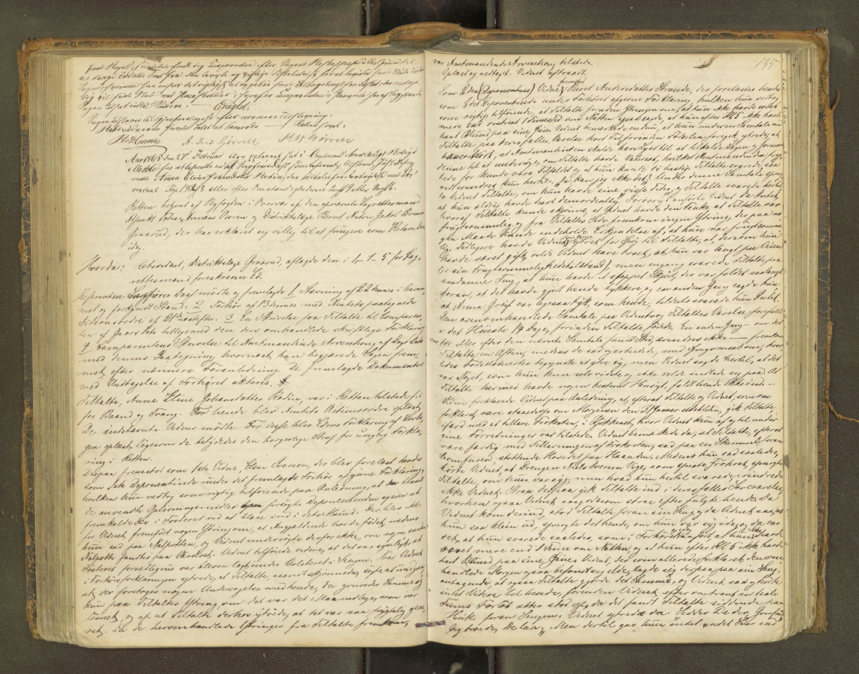 Molde byfogd, AV/SAT-A-0025/1/1A/L0010: Justisprotokoll, 1863-1869, s. 134b-135a