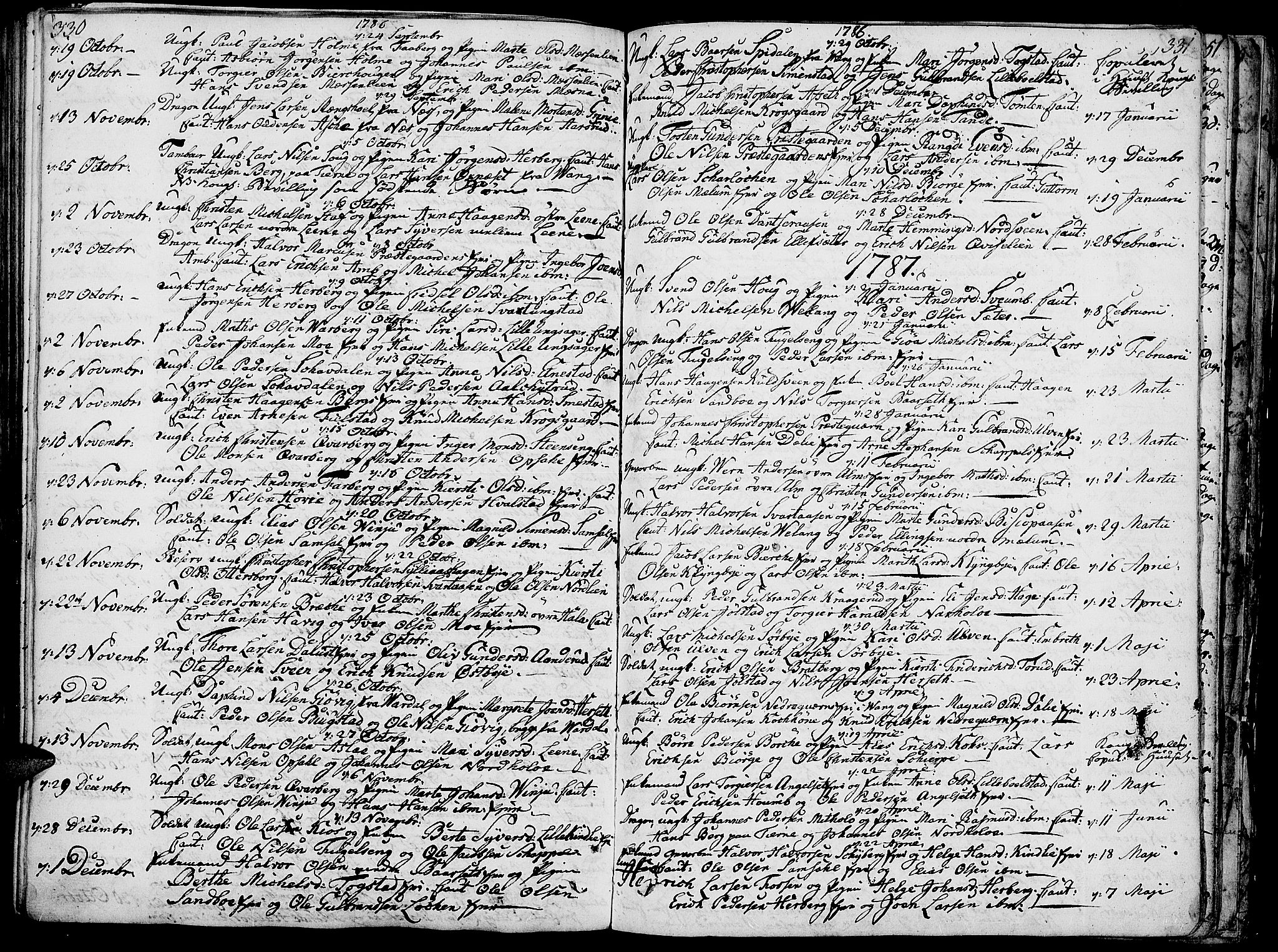 Ringsaker prestekontor, AV/SAH-PREST-014/K/Ka/L0003: Ministerialbok nr. 3, 1775-1798, s. 330-331