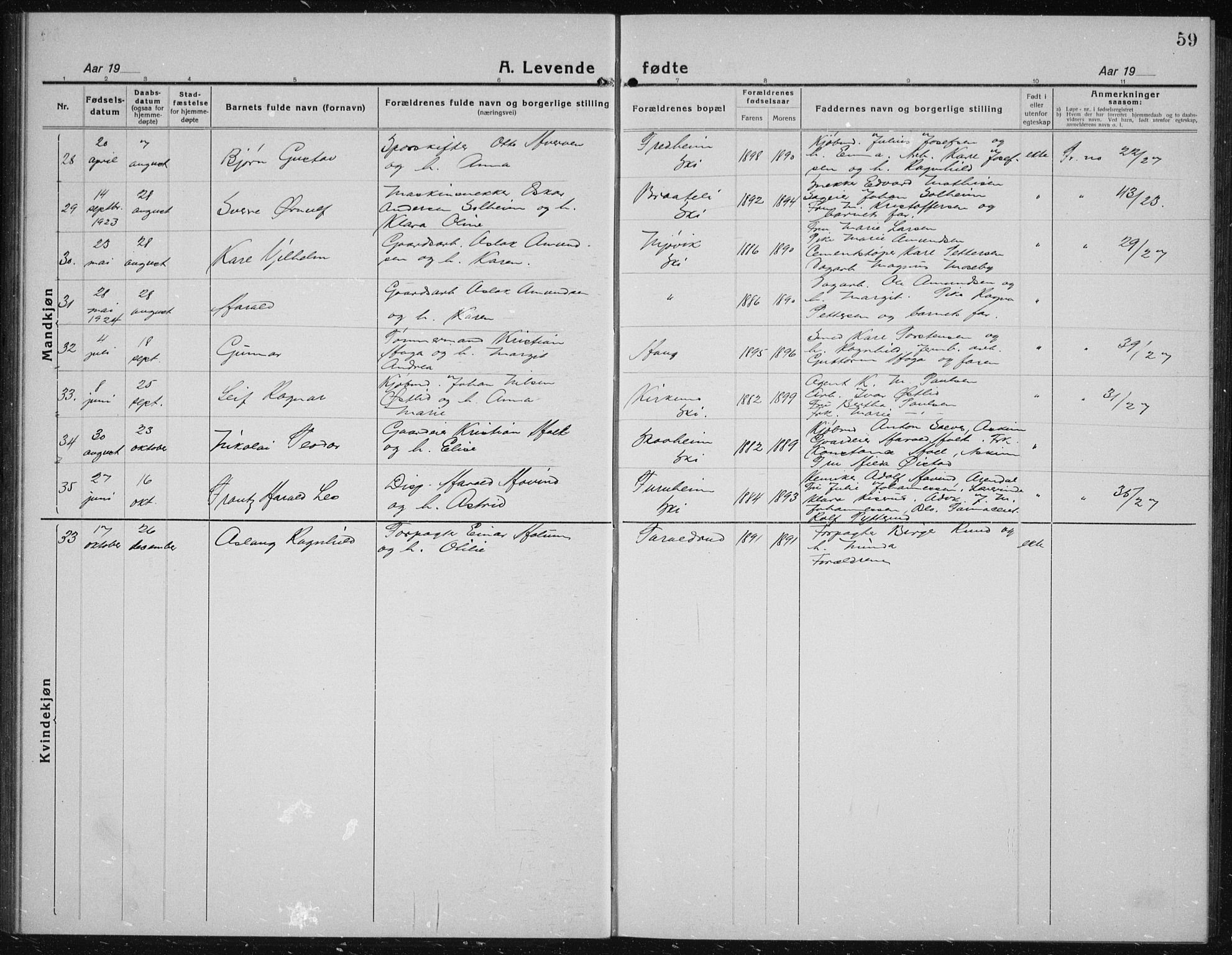 Kråkstad prestekontor Kirkebøker, AV/SAO-A-10125a/G/Gb/L0002: Klokkerbok nr. II 2, 1921-1941, s. 59