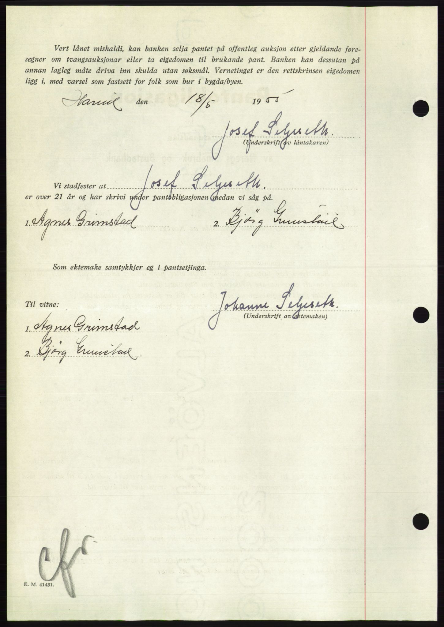 Søre Sunnmøre sorenskriveri, AV/SAT-A-4122/1/2/2C/L0126: Pantebok nr. 14B, 1954-1955, Dagboknr: 1192/1955