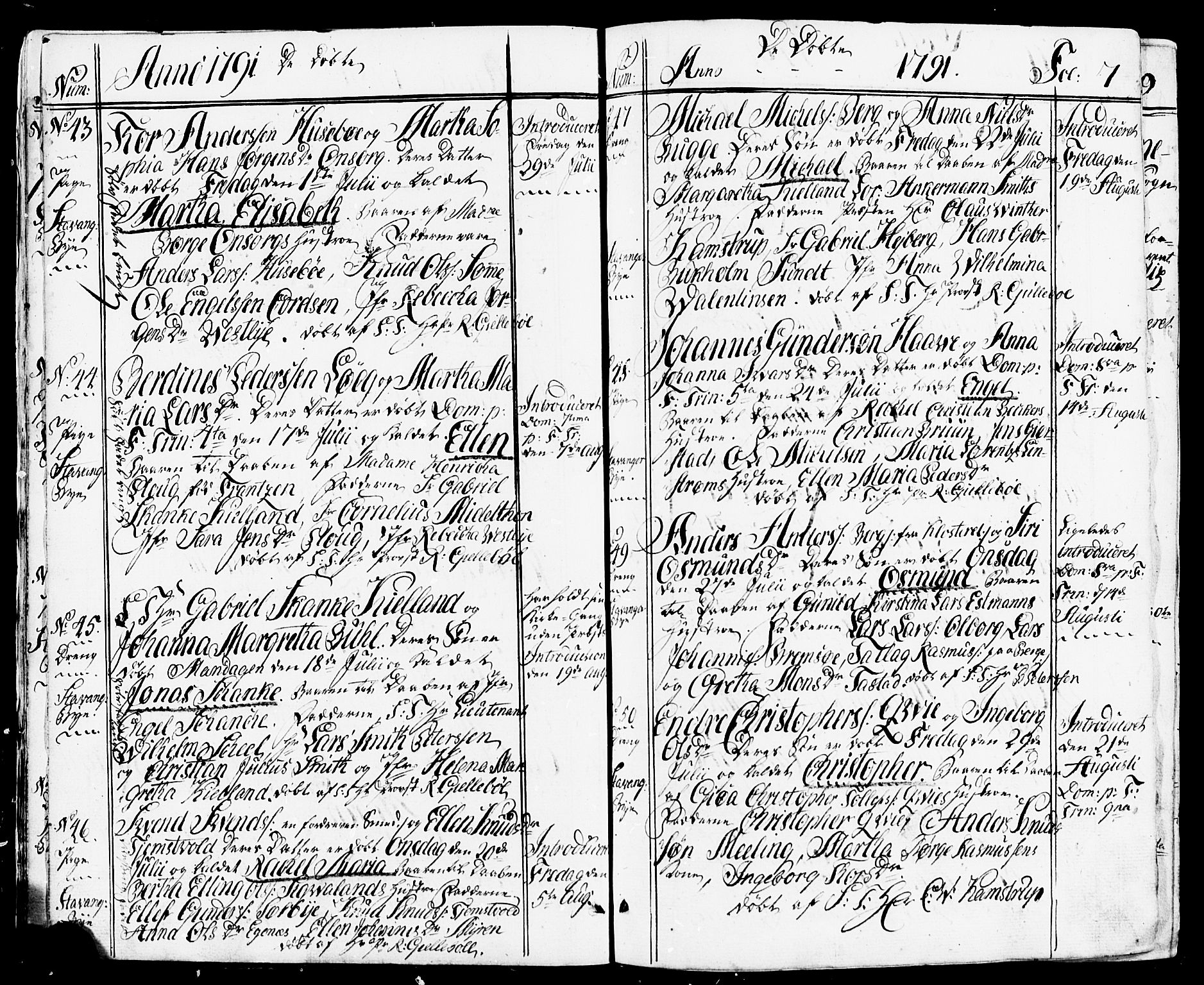 Domkirken sokneprestkontor, AV/SAST-A-101812/001/30/30BB/L0007: Klokkerbok nr. B 7, 1791-1813, s. 7