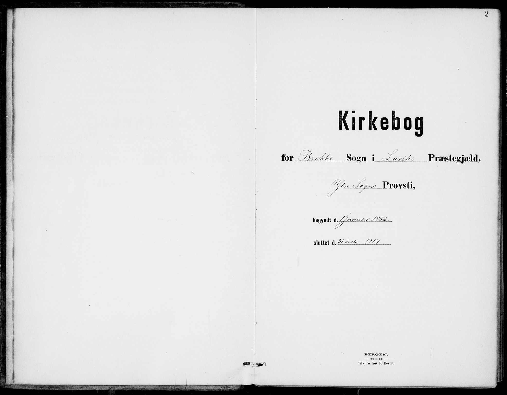 Gulen sokneprestembete, AV/SAB-A-80201/H/Haa/Haac/L0002: Ministerialbok nr. C  2, 1882-1914, s. 2