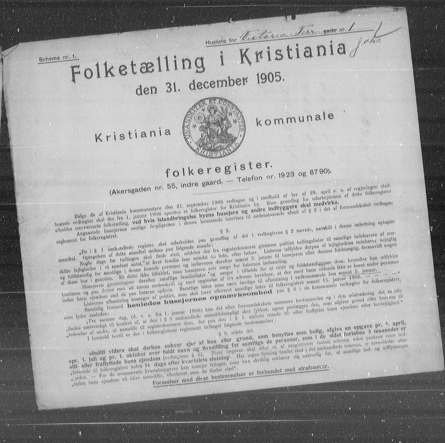 OBA, Kommunal folketelling 31.12.1905 for Kristiania kjøpstad, 1905, s. 65439