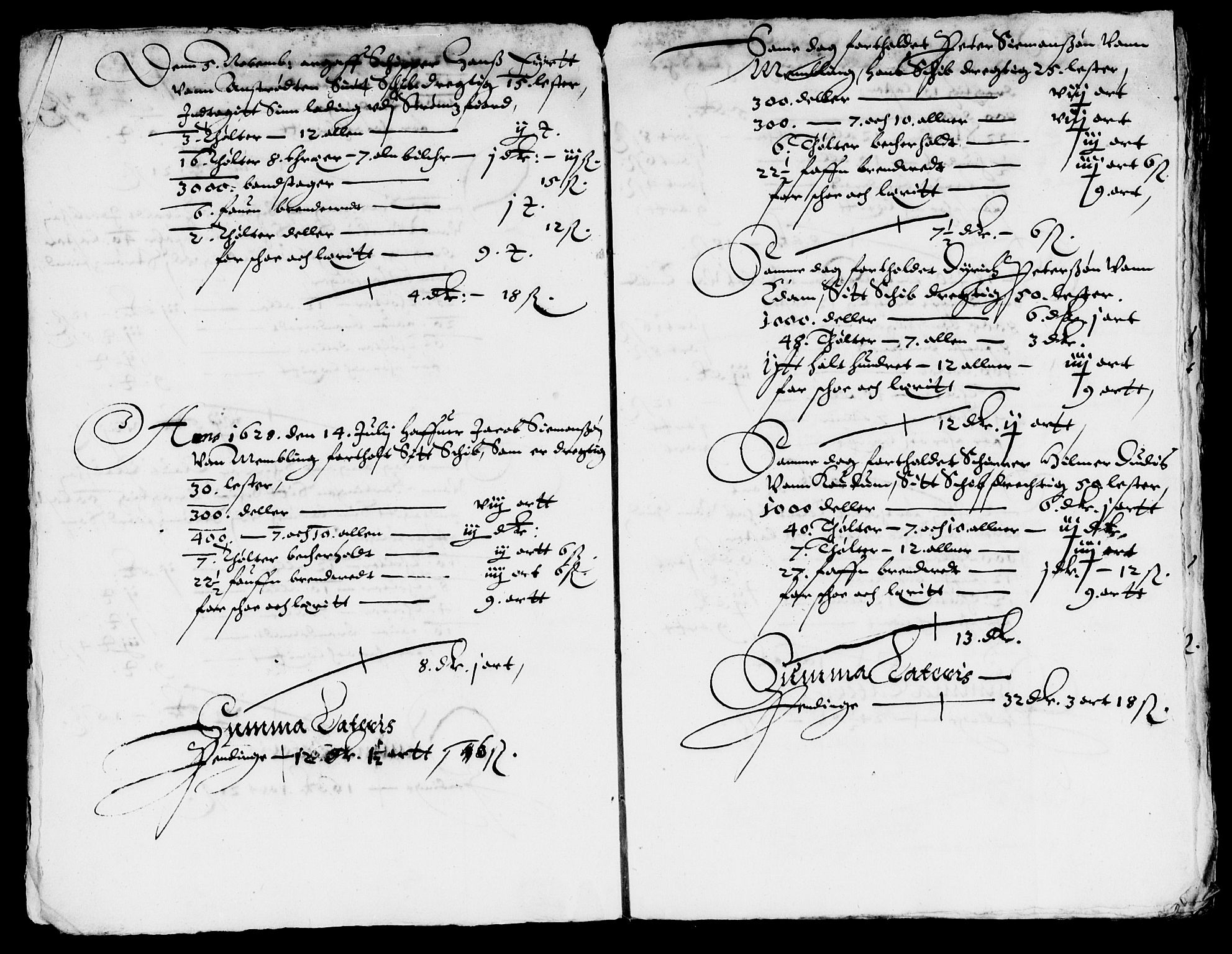 Rentekammeret inntil 1814, Reviderte regnskaper, Lensregnskaper, AV/RA-EA-5023/R/Rb/Rbq/L0018: Nedenes len. Mandals len. Råbyggelag., 1628-1630