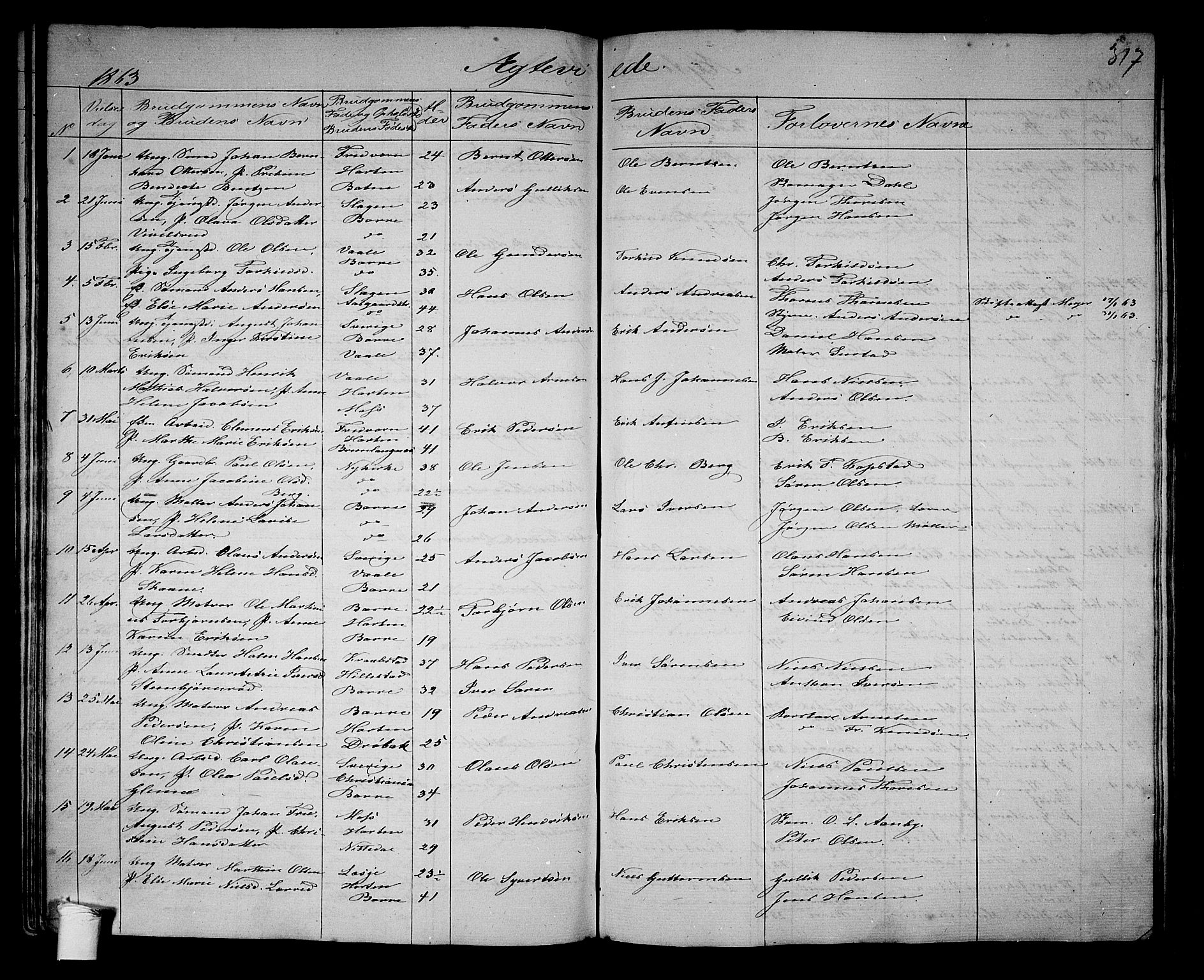 Borre kirkebøker, AV/SAKO-A-338/G/Ga/L0002: Klokkerbok nr. I 2, 1852-1871, s. 317