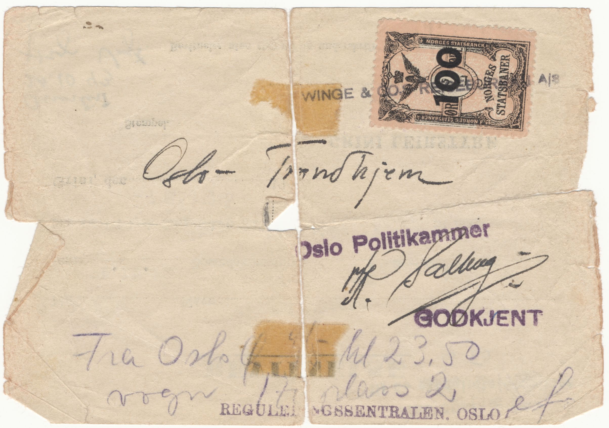 Falstadsenteret, dokumentsamling, FSM/A-001/F/L0494: Fredriksen, Ragna (1922) og Gunnar (1921), 1944-1945
