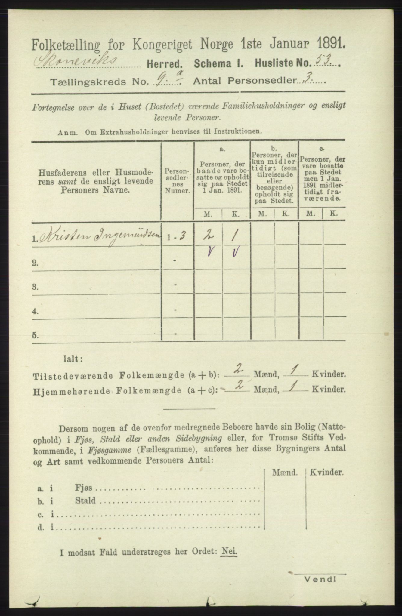 RA, Folketelling 1891 for 1212 Skånevik herred, 1891, s. 2542