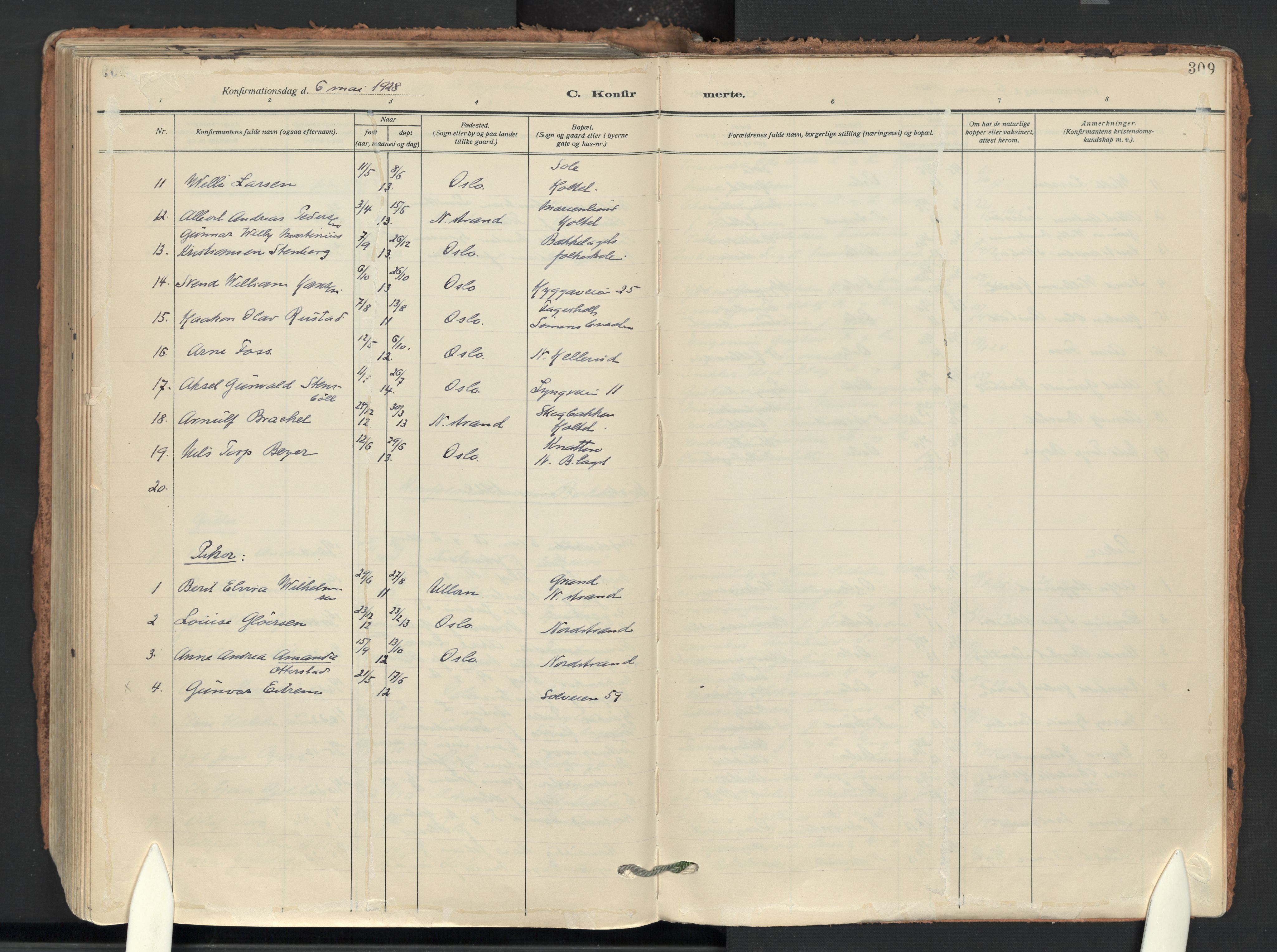 Nordstrand prestekontor Kirkebøker, AV/SAO-A-10362a/F/Fa/L0002: Ministerialbok nr. 2, 1914-1929, s. 309