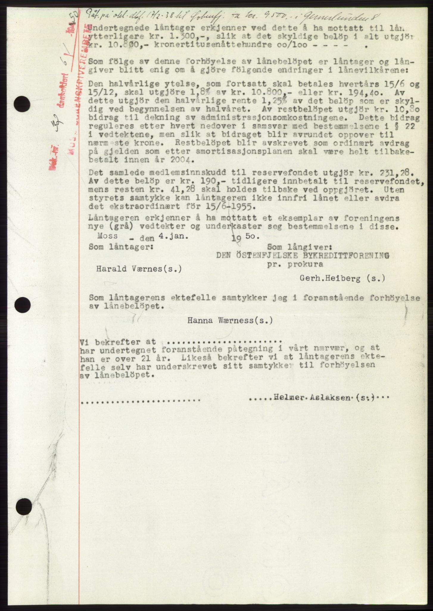 Moss sorenskriveri, SAO/A-10168: Pantebok nr. B23, 1949-1950, Dagboknr: 32/1950