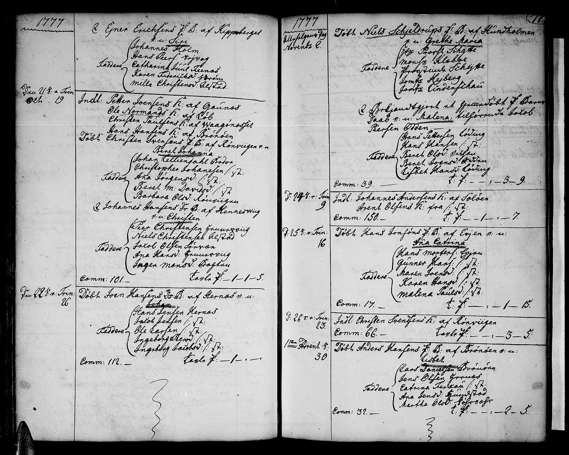 Ministerialprotokoller, klokkerbøker og fødselsregistre - Nordland, AV/SAT-A-1459/801/L0003: Ministerialbok nr. 801A03, 1762-1795, s. 71