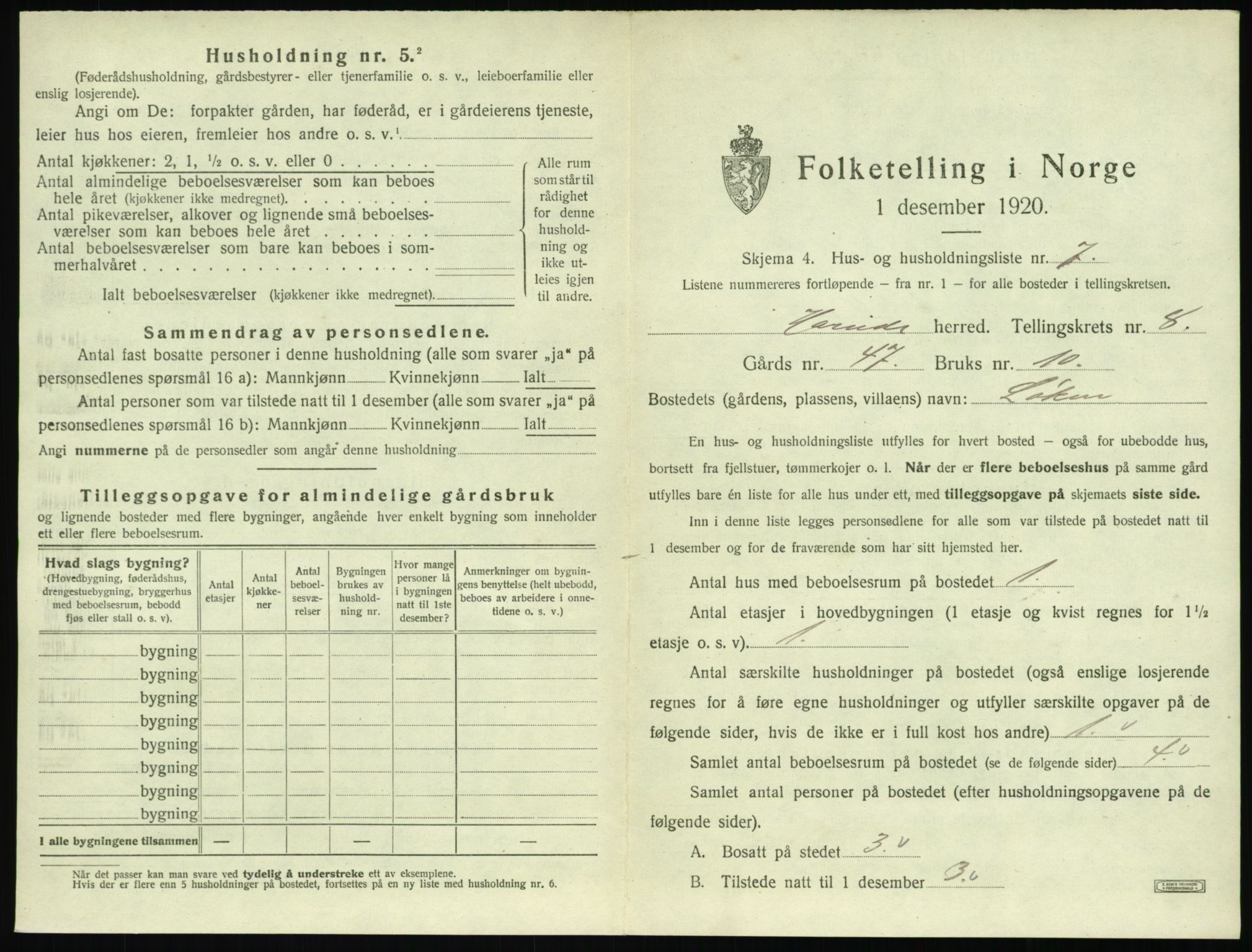 SAT, Folketelling 1920 for 1517 Hareid herred, 1920, s. 395