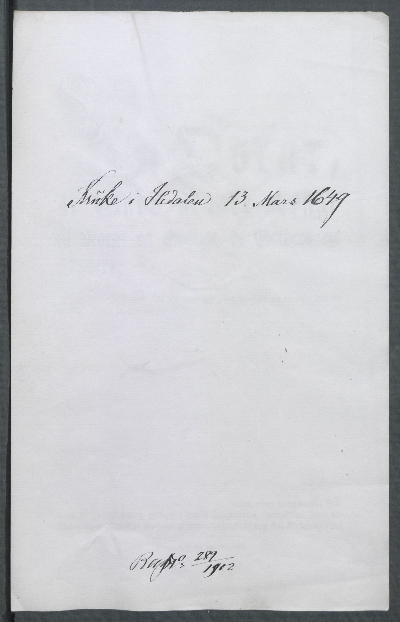 Riksarkivets diplomsamling, AV/RA-EA-5965/F02/L0162: Dokumenter, 1649, s. 23