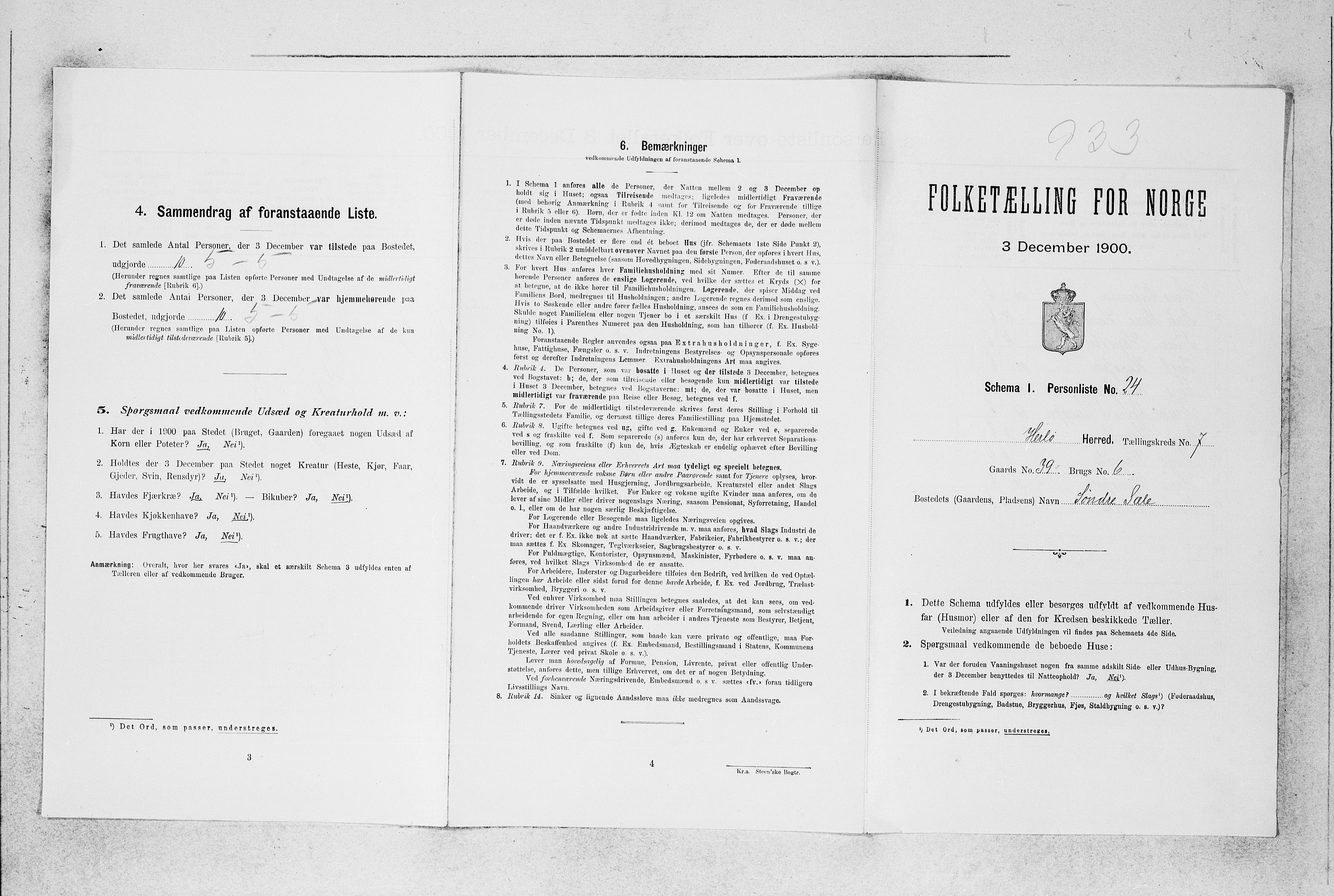 SAB, Folketelling 1900 for 1258 Herdla herred, 1900, s. 805