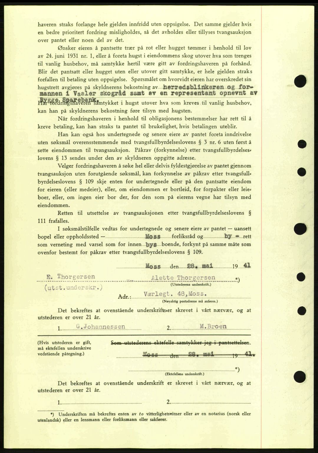 Moss sorenskriveri, SAO/A-10168: Pantebok nr. B10, 1940-1941, Dagboknr: 981/1941