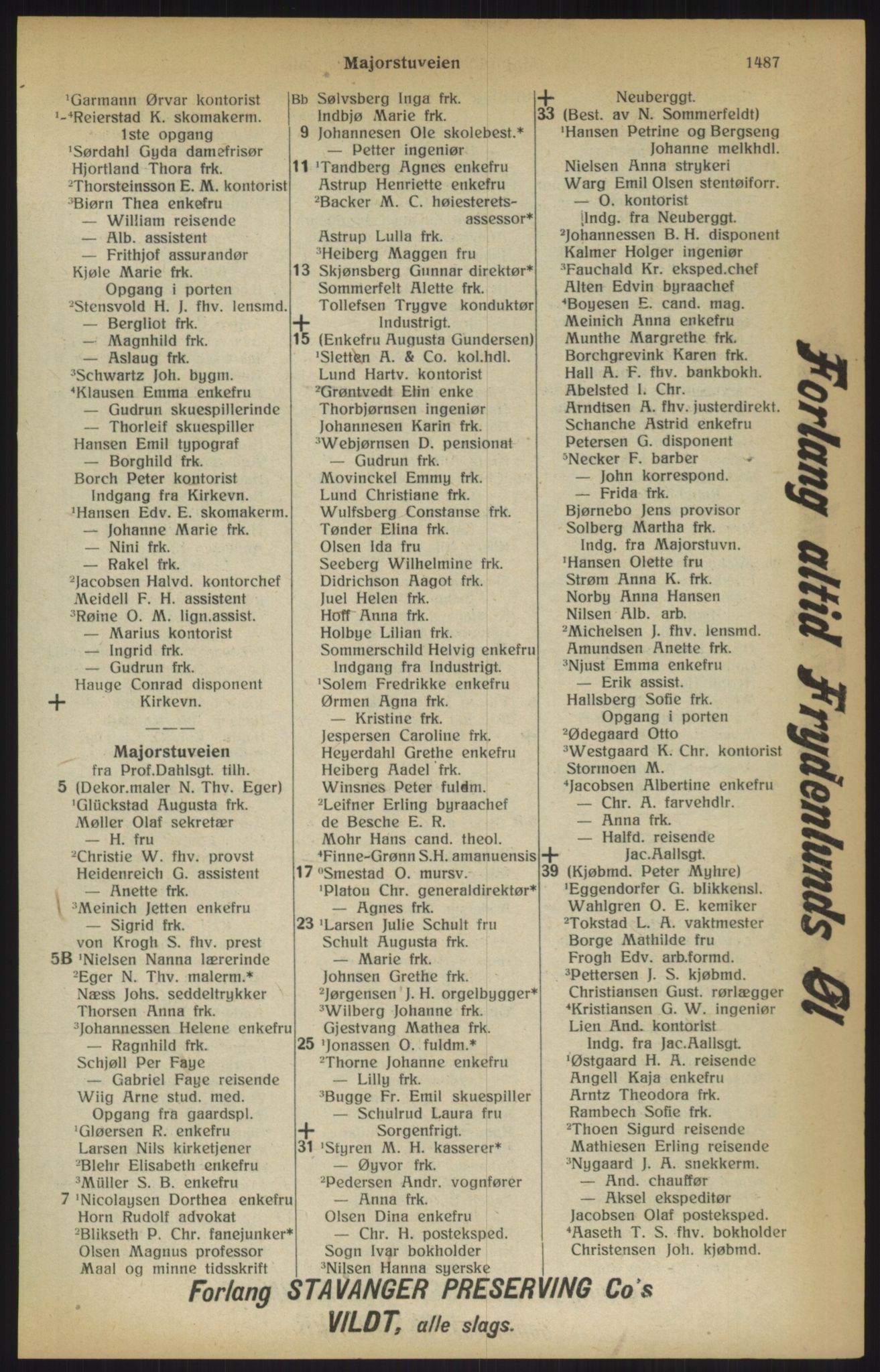 Kristiania/Oslo adressebok, PUBL/-, 1915, s. 1487