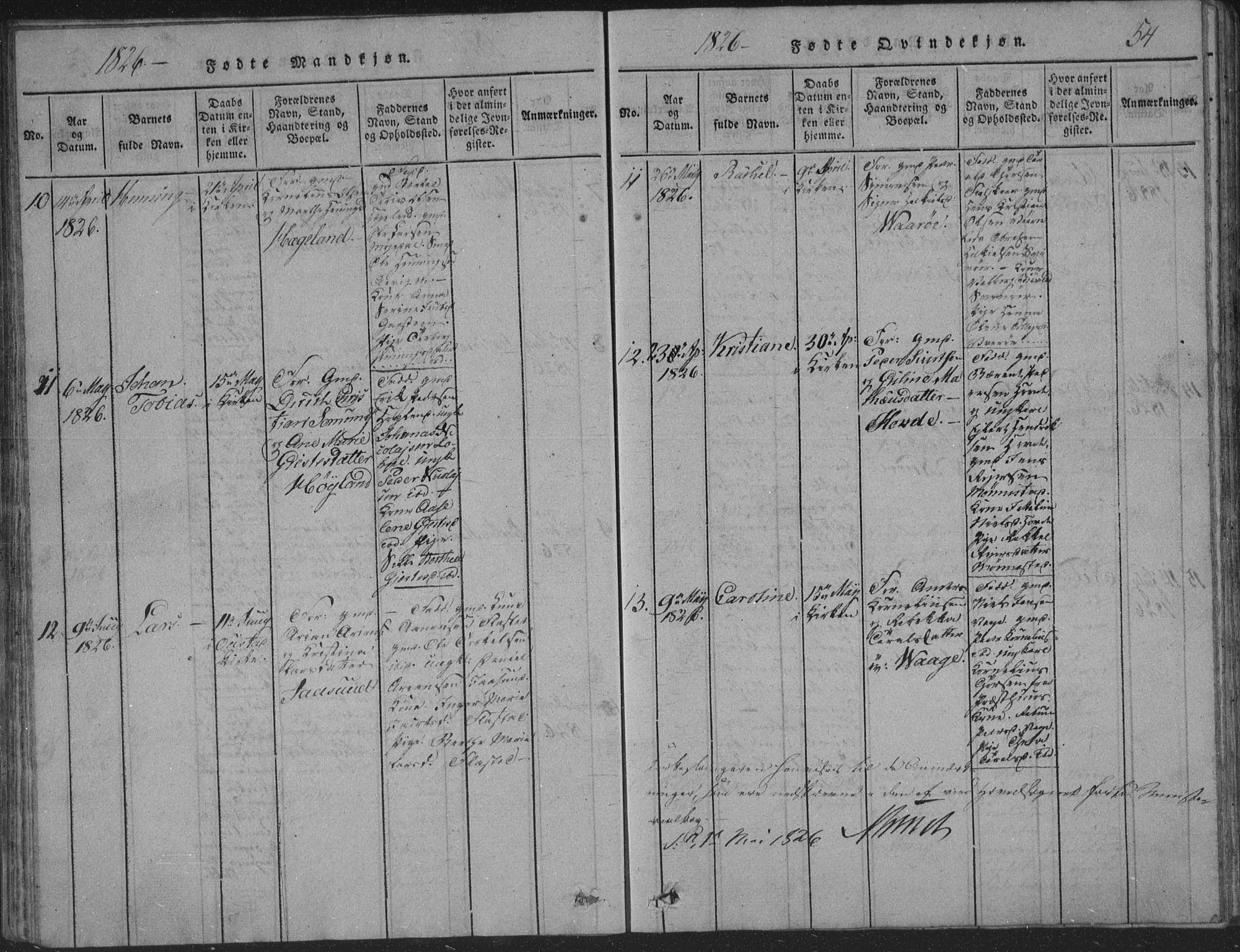 Sør-Audnedal sokneprestkontor, AV/SAK-1111-0039/F/Fb/Fba/L0001: Klokkerbok nr. B 1, 1815-1850, s. 54