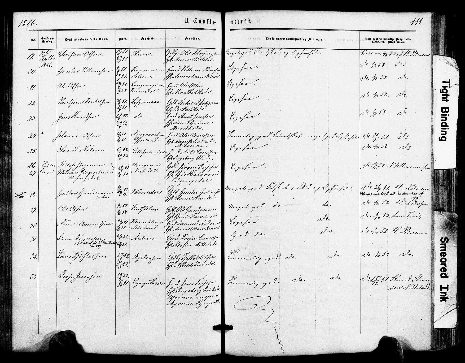 Froland sokneprestkontor, AV/SAK-1111-0013/F/Fa/L0003: Ministerialbok nr. A 3, 1864-1881, s. 111
