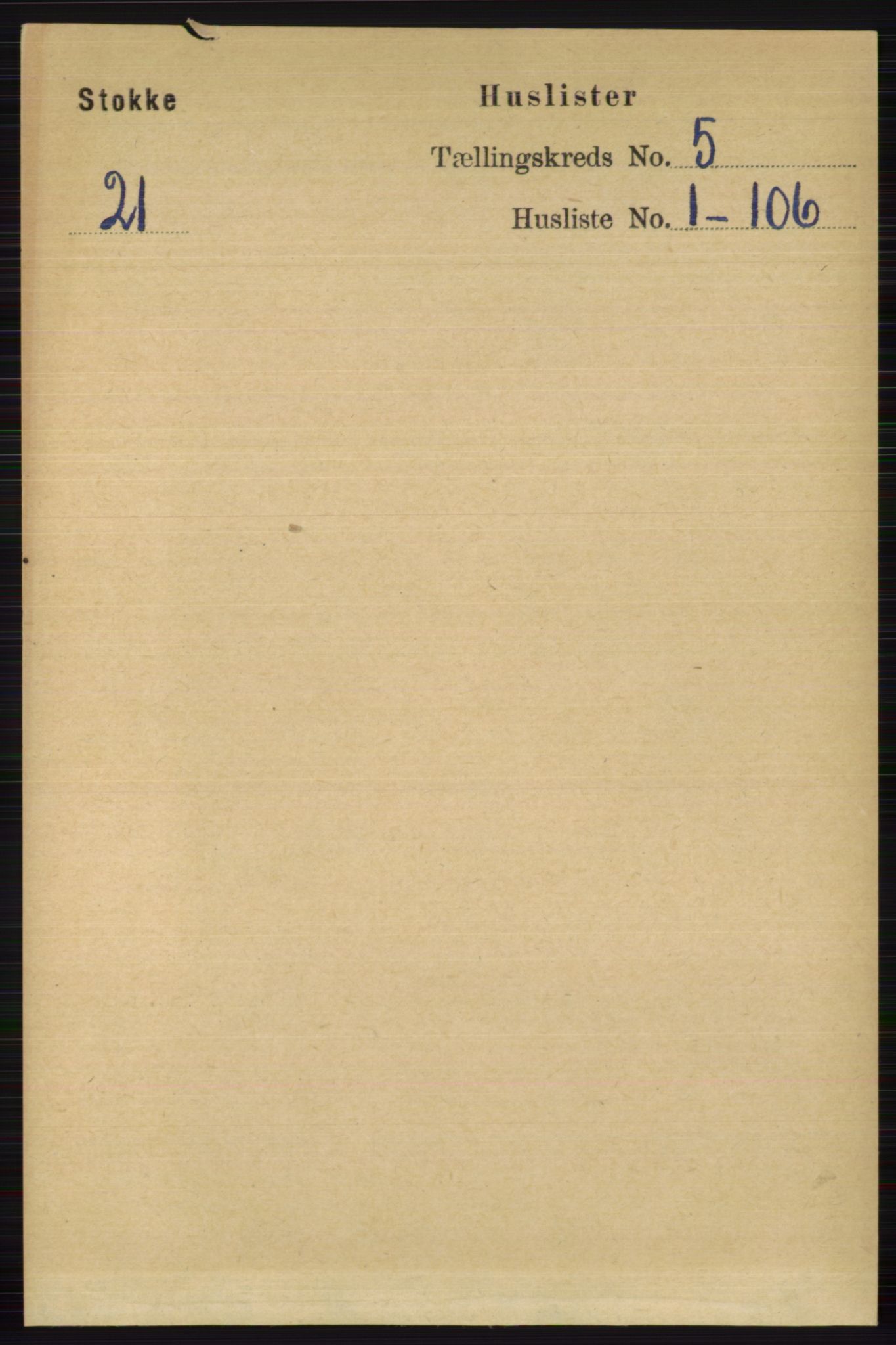 RA, Folketelling 1891 for 0720 Stokke herred, 1891, s. 3005
