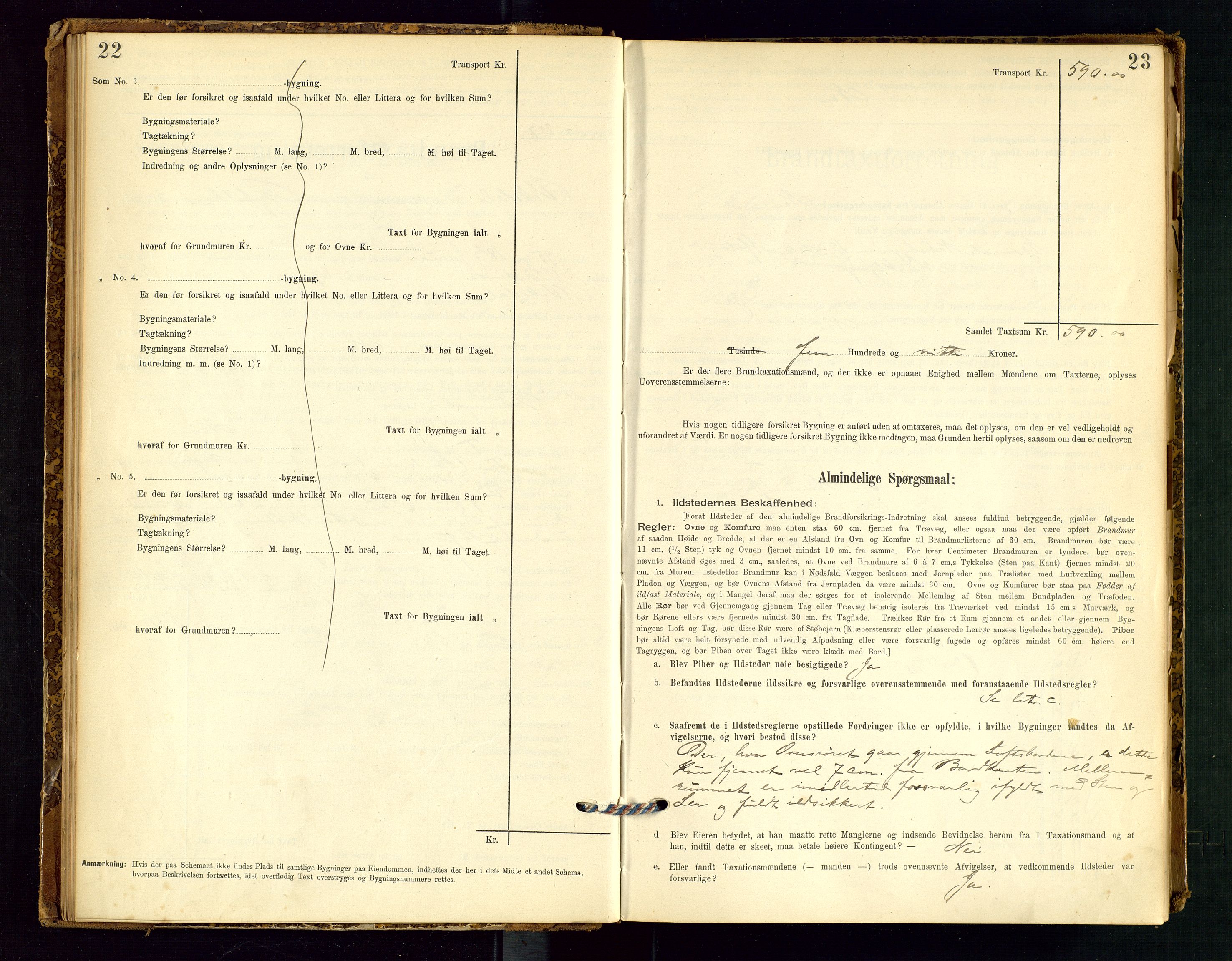 Vikedal lensmannskontor, AV/SAST-A-100179/Gob/L0004: Branntakstprotokoll, 1894-1952, s. 22-23