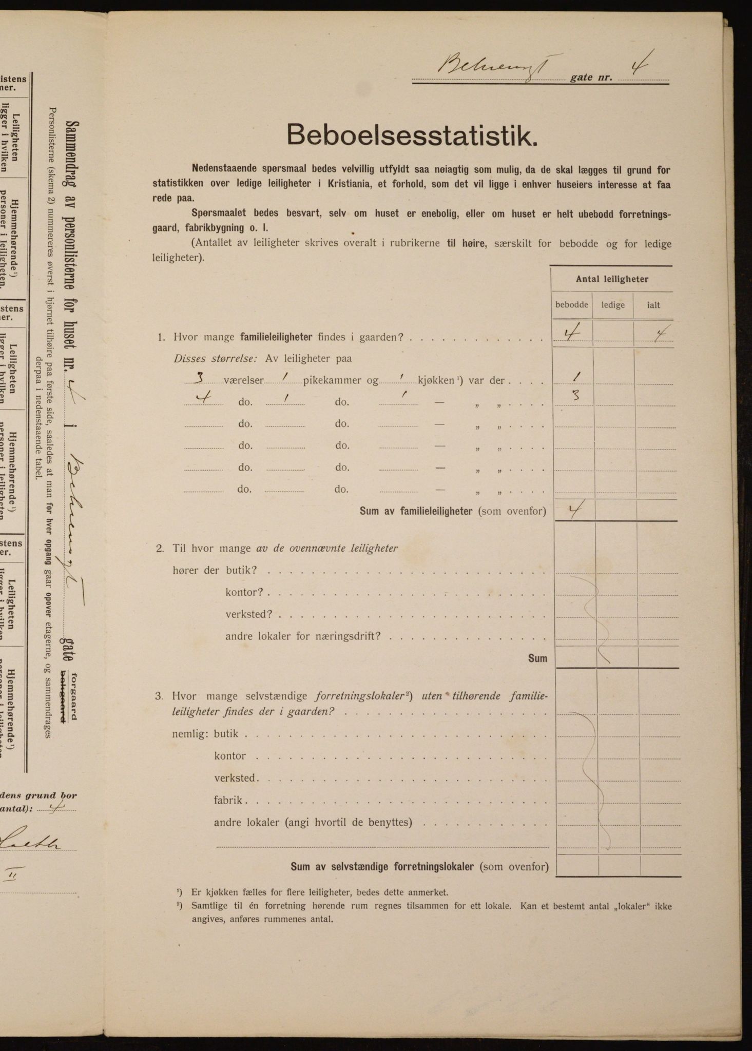 OBA, Kommunal folketelling 1.2.1912 for Kristiania, 1912, s. 3274