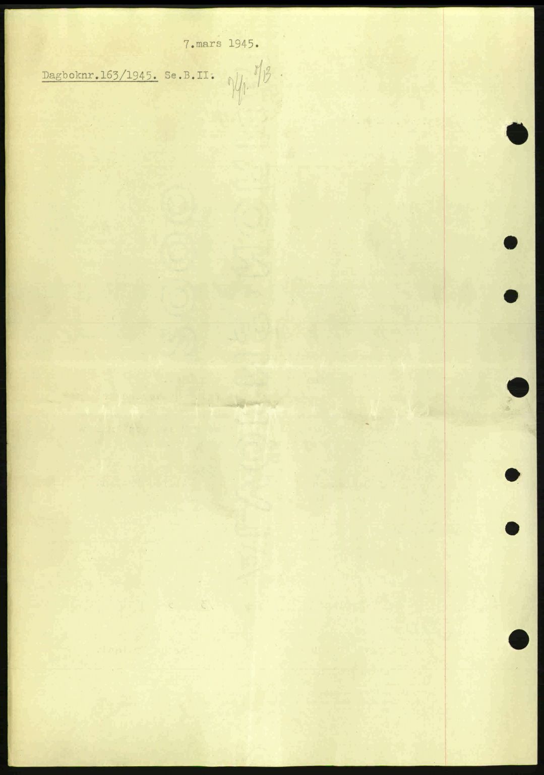 Nedenes sorenskriveri, SAK/1221-0006/G/Gb/Gba/L0052: Pantebok nr. A6a, 1944-1945, Dagboknr: 163/1945