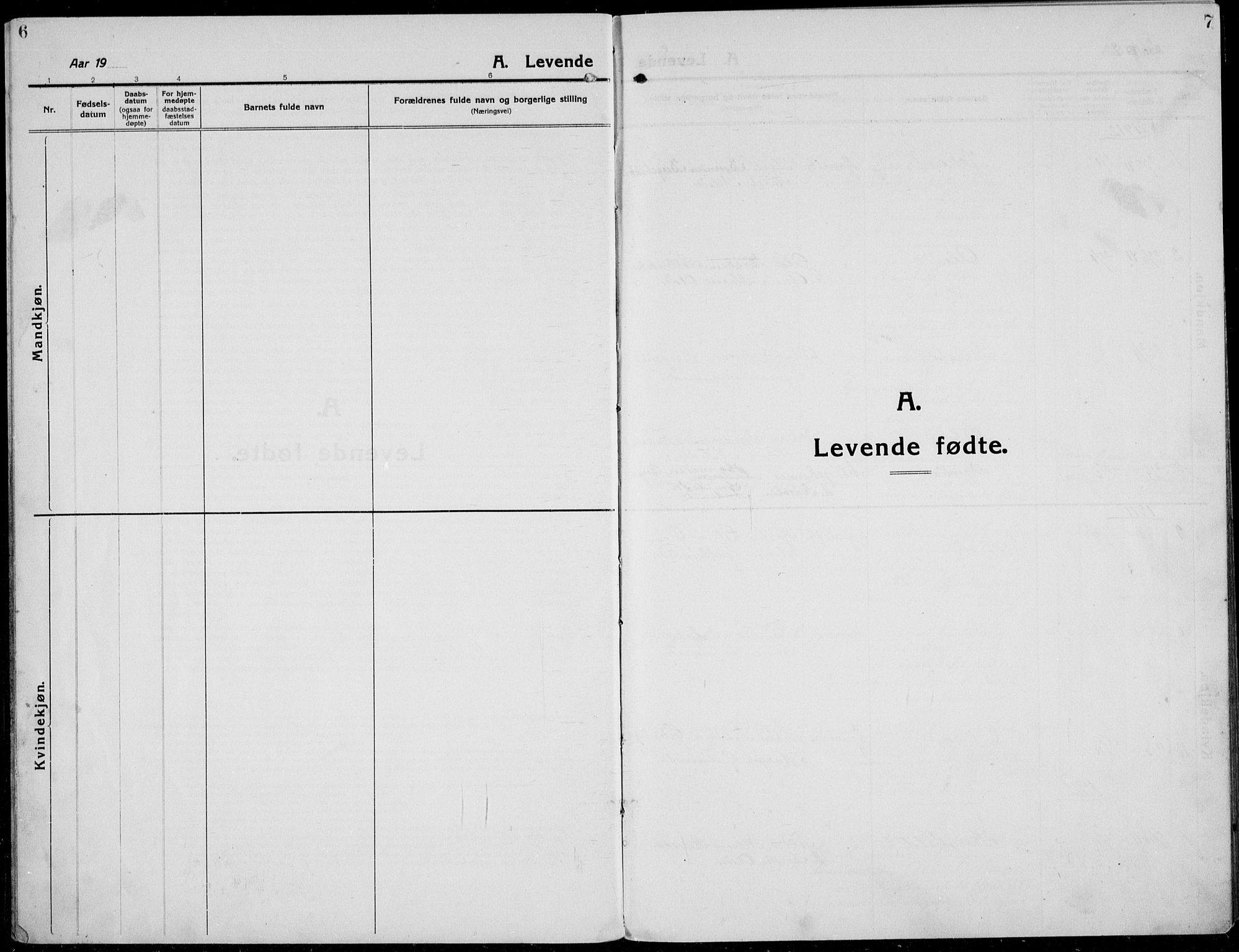 Etnedal prestekontor, SAH/PREST-130/H/Ha/Hab/Habb/L0002: Klokkerbok nr. II 2, 1912-1934, s. 6-7