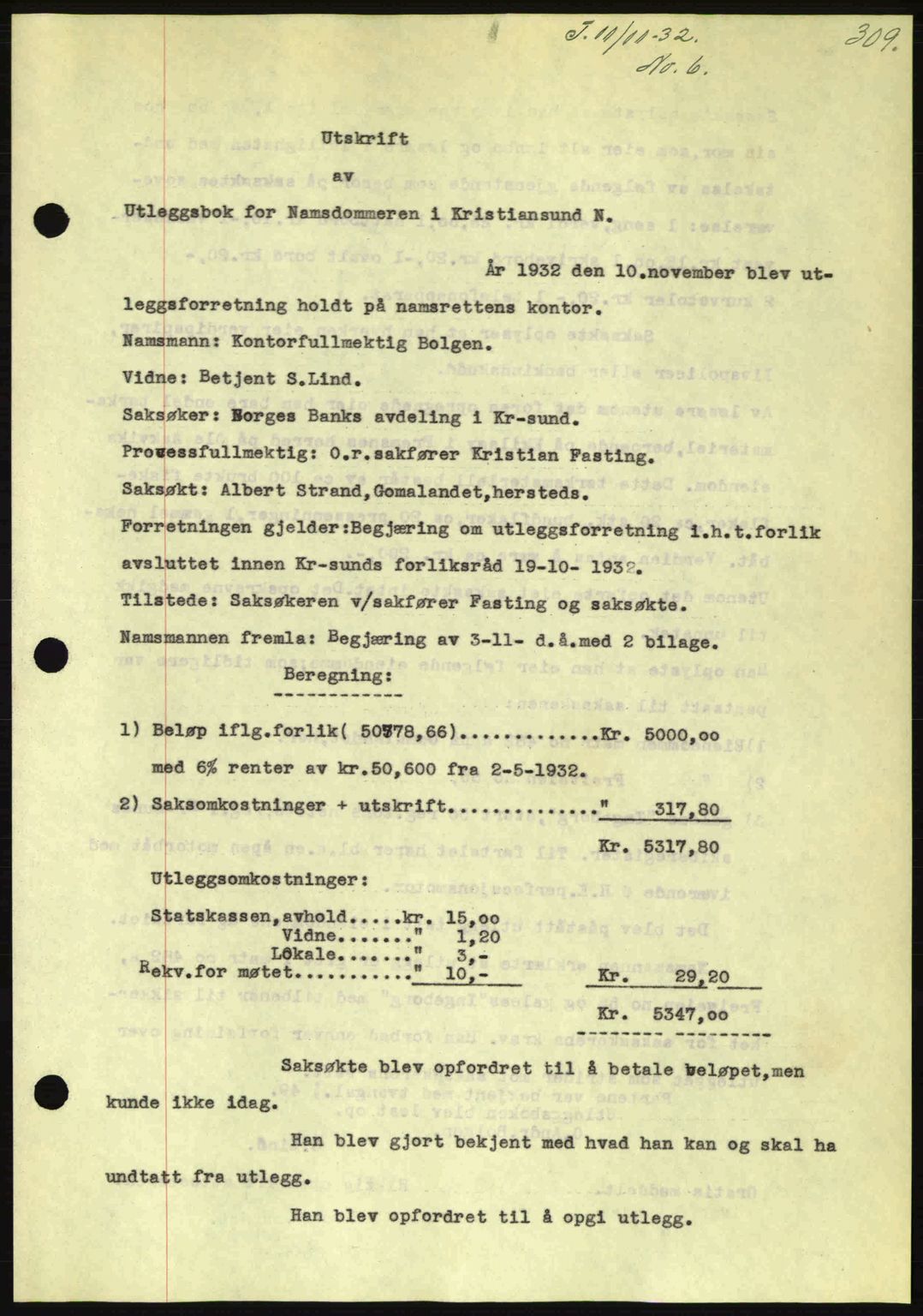 Kristiansund byfogd, AV/SAT-A-4587/A/27: Pantebok nr. 26, 1931-1933, Tingl.dato: 11.11.1932