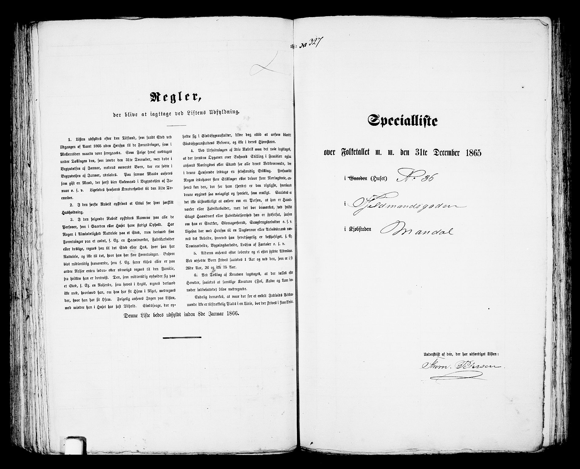 RA, Folketelling 1865 for 1002B Mandal prestegjeld, Mandal ladested, 1865, s. 660