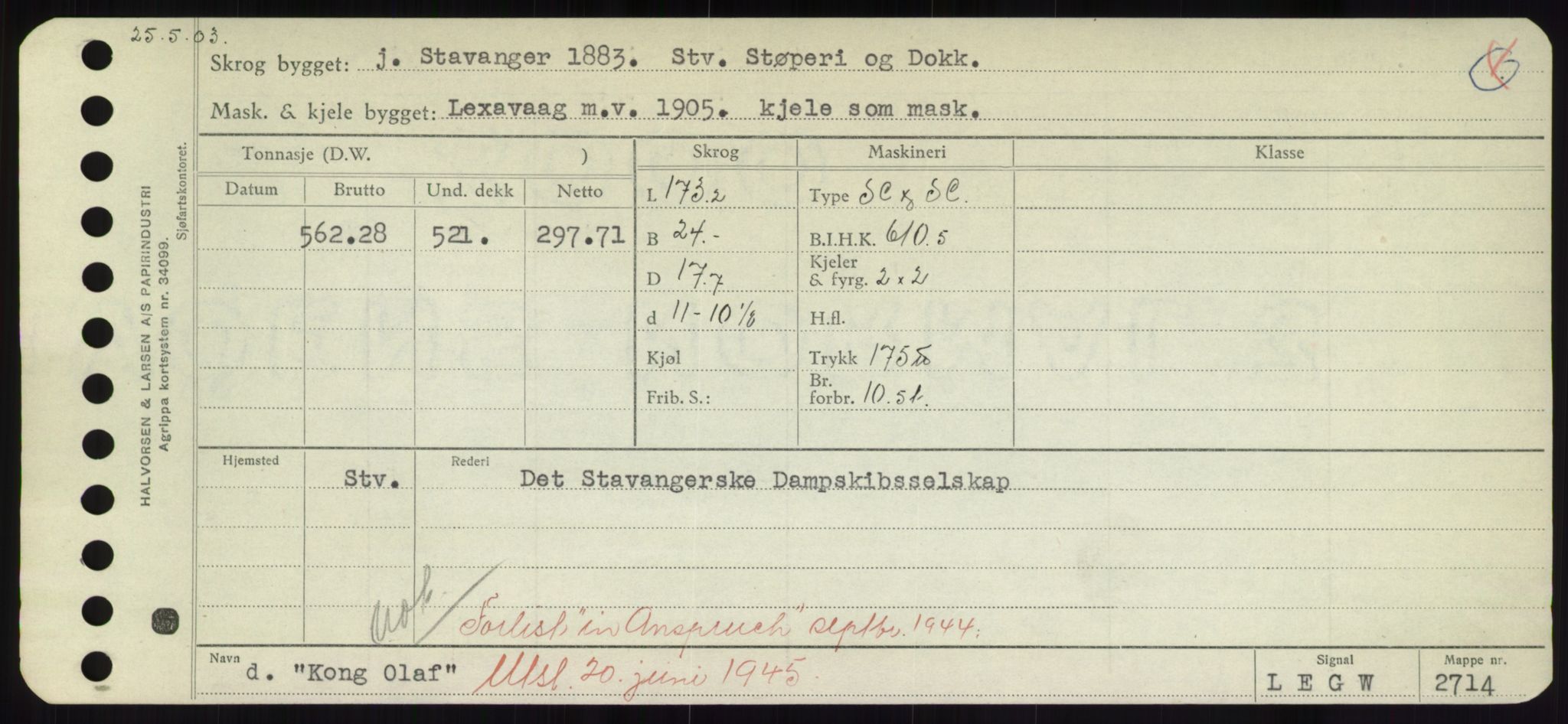 Sjøfartsdirektoratet med forløpere, Skipsmålingen, AV/RA-S-1627/H/Hd/L0020: Fartøy, K-Kon, s. 503